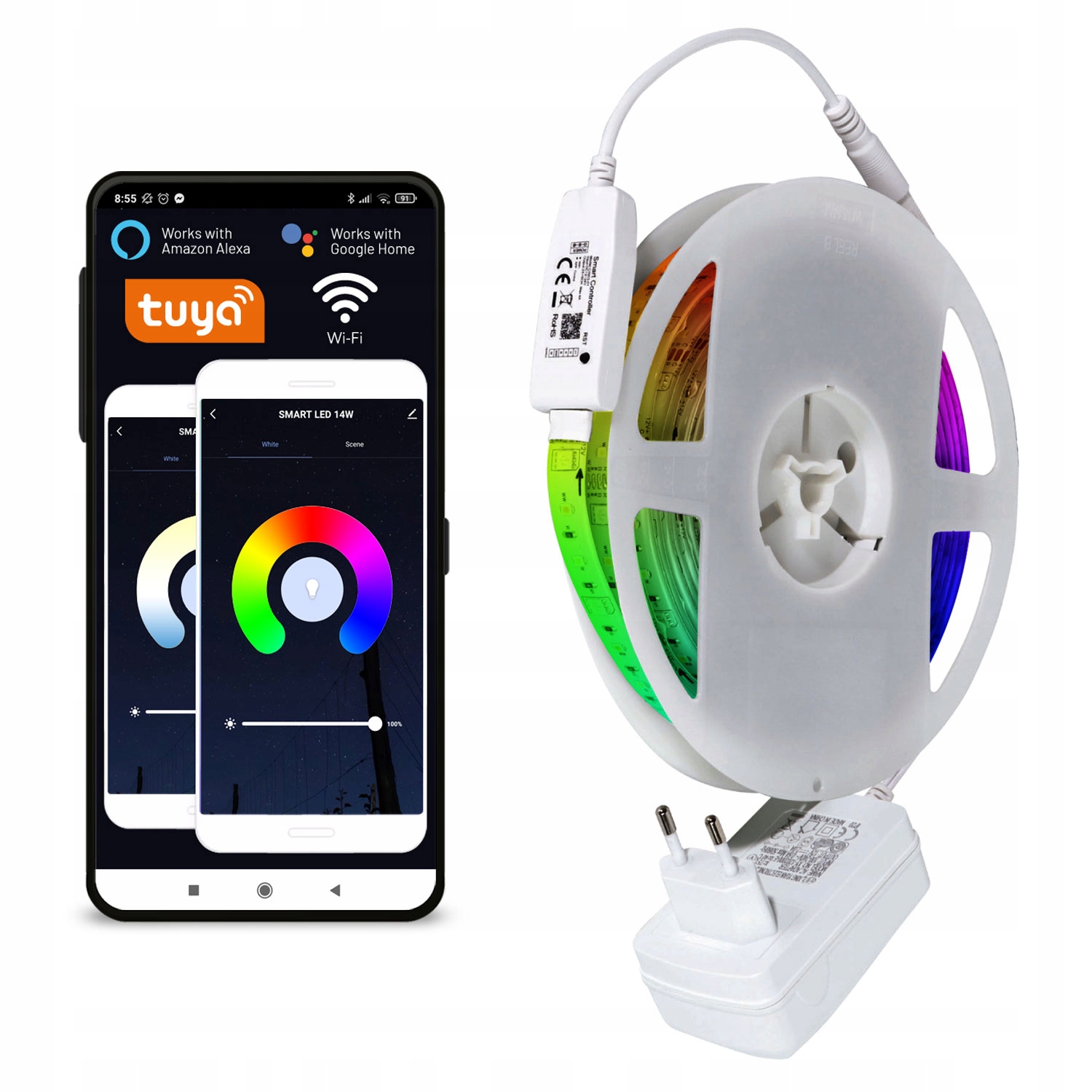 

Taśma Led Rgb Wifi Smart Home 5m 24W Zasilacz