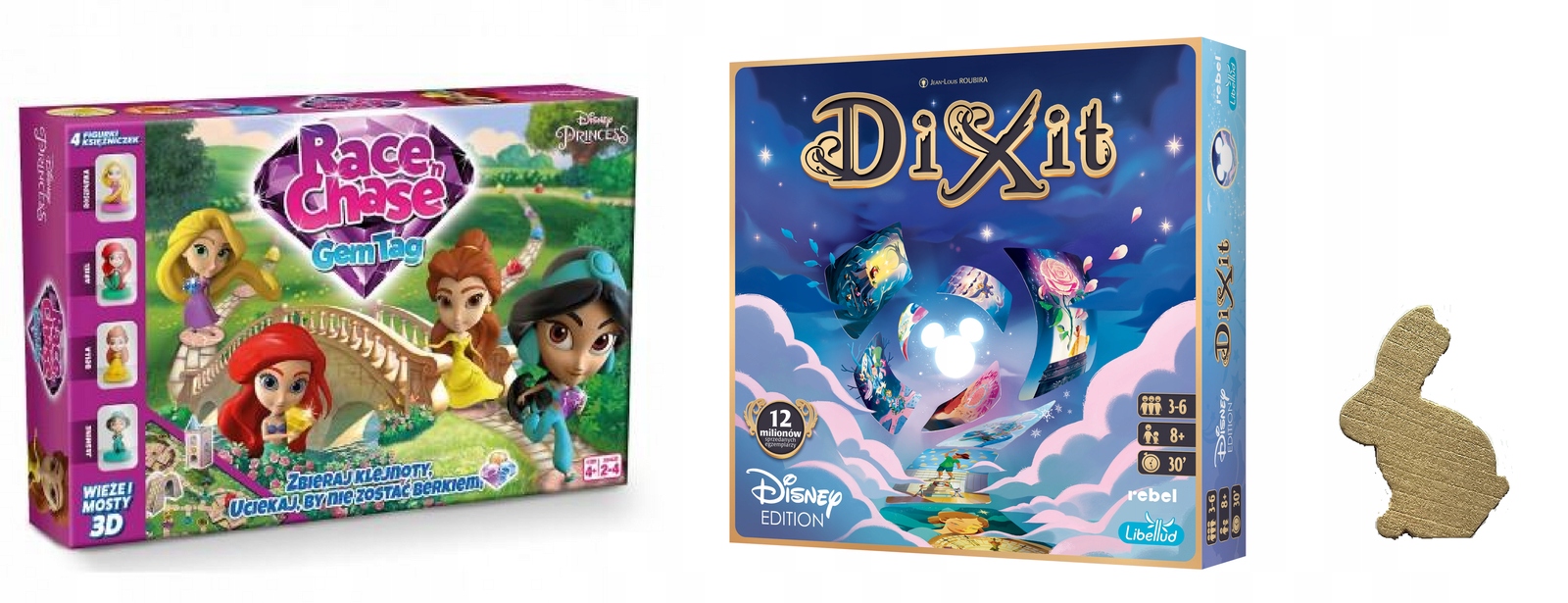 3w1 Dixit Disney planszowa Piękne Karty Dla Dzieci Dorosłych +gra 3D Królik