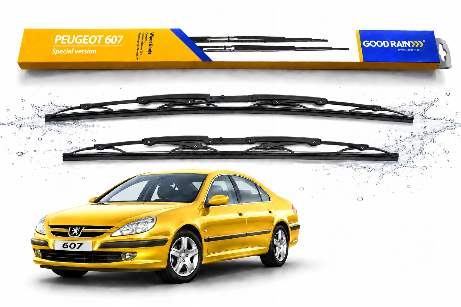 Pióro 2x Nowe Wycieraczki Samochodowe Peugeot 607 Komplet Przód (2000-2010)