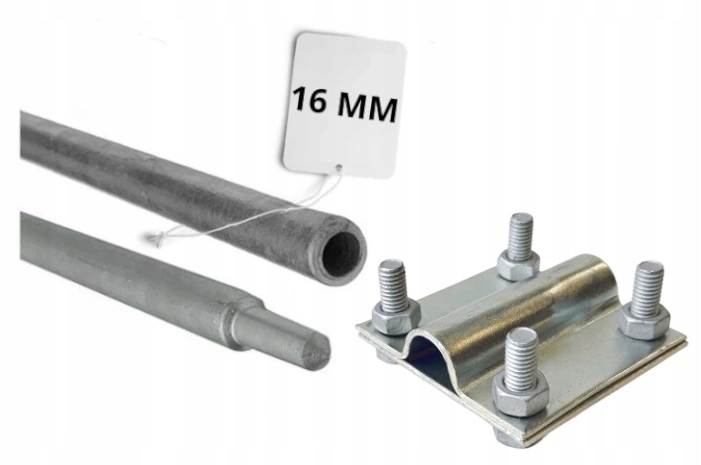 Uziom Szpilka Pręt Wbijany Kompletny 3M Złącze Drut-bednarka 2x1.5M FI16