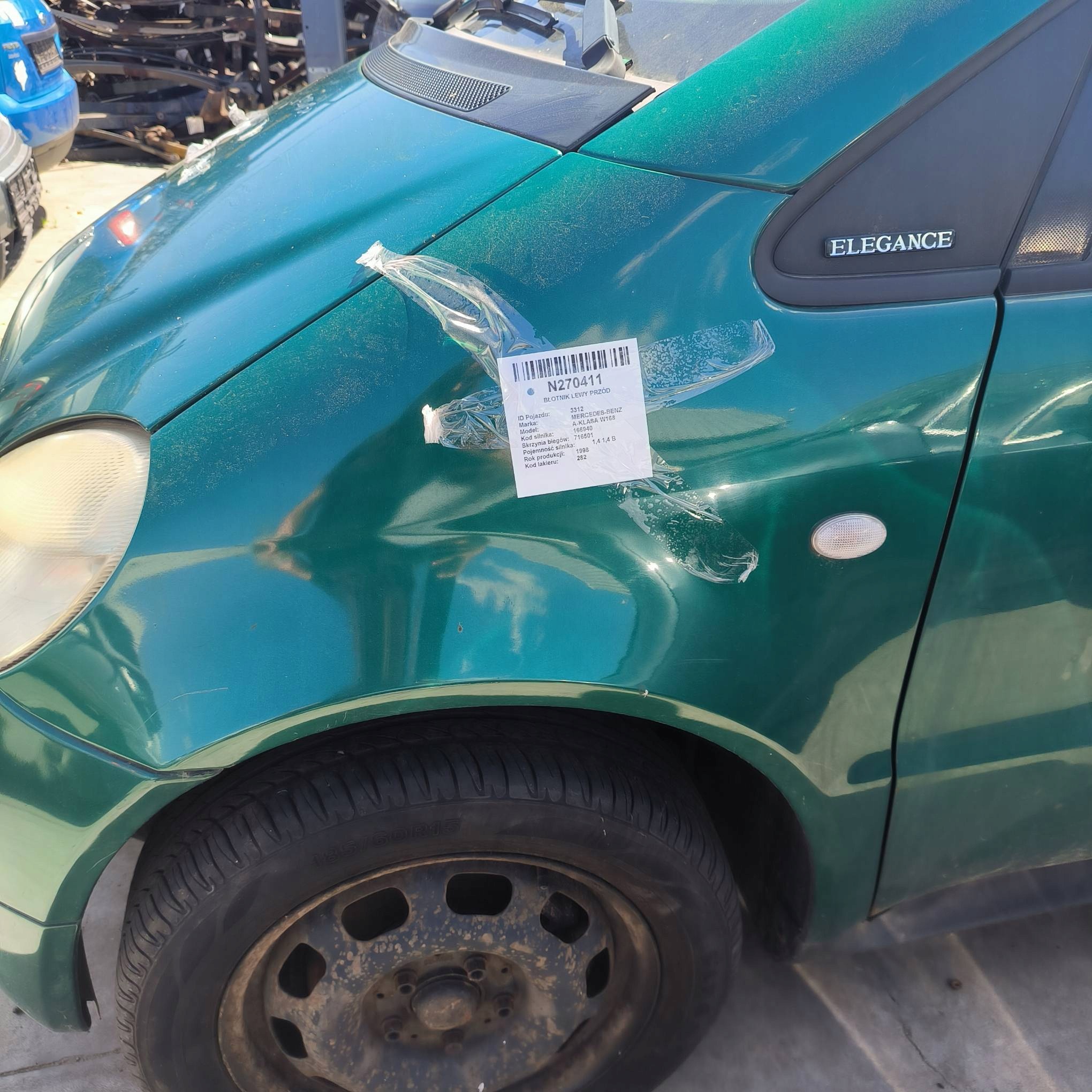 fender left front 282 MERCEDES-BENZ A-KLASA W168