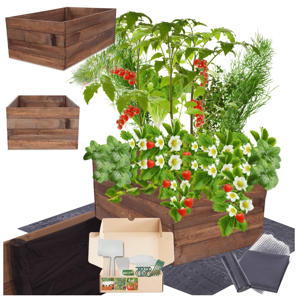 Květináč zeleninová zahrada záhon vyvýšená truhla pařeniště dřevěná 36x100x90