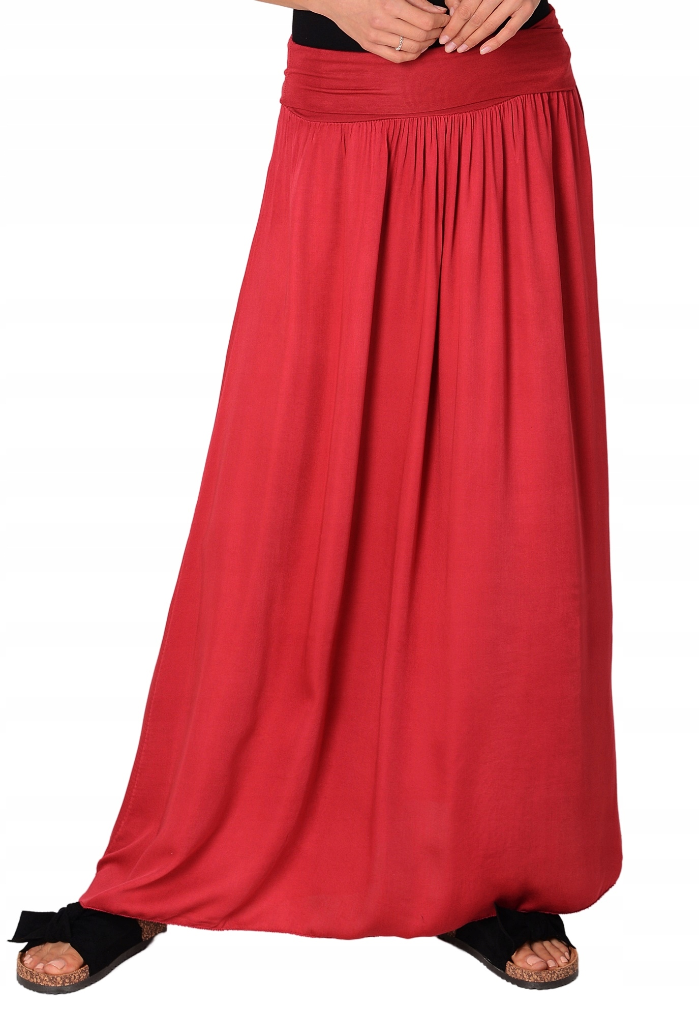 

Bordowa stylowa Sukienka Letnia Maxi 2w1