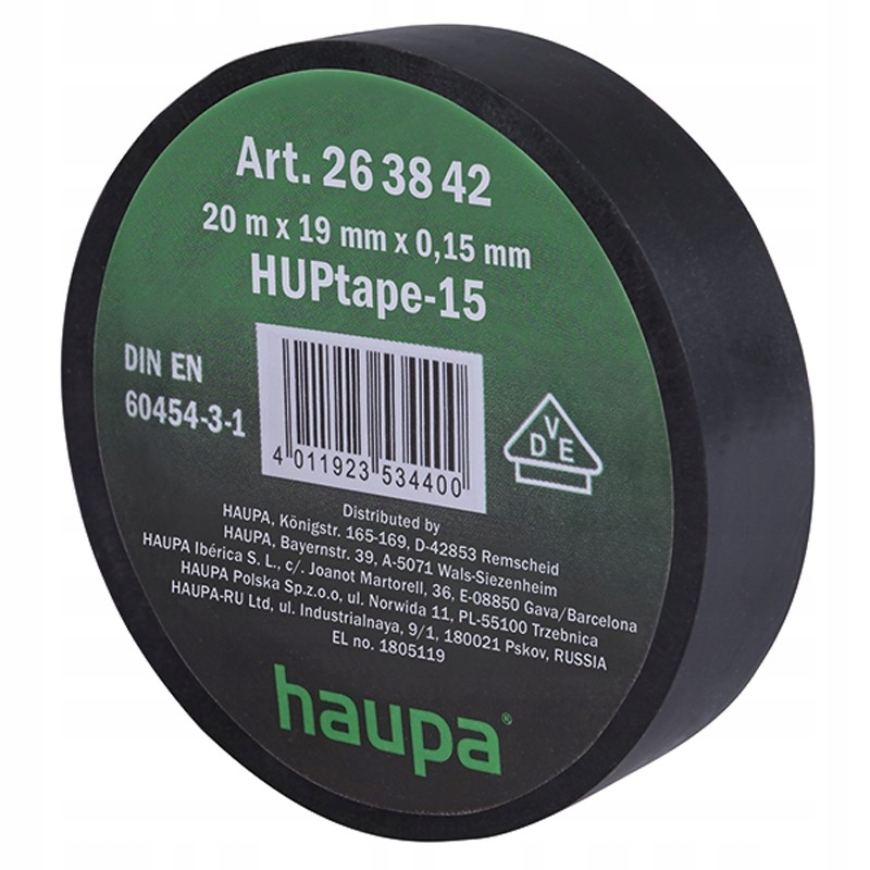 

Taśma izolacyjna Haupa 263842 Vde 15 mm x 20 m cza