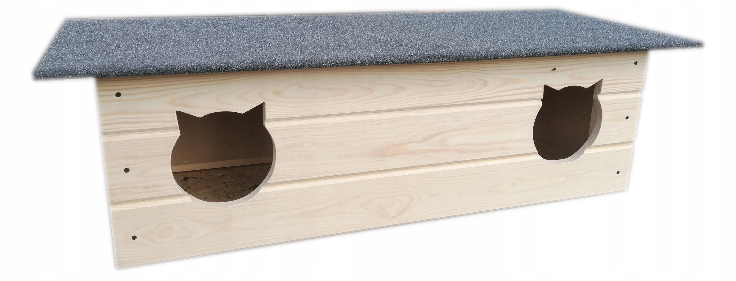 Podwójna buda dla kotów, domek dla kotów, buda dla kota