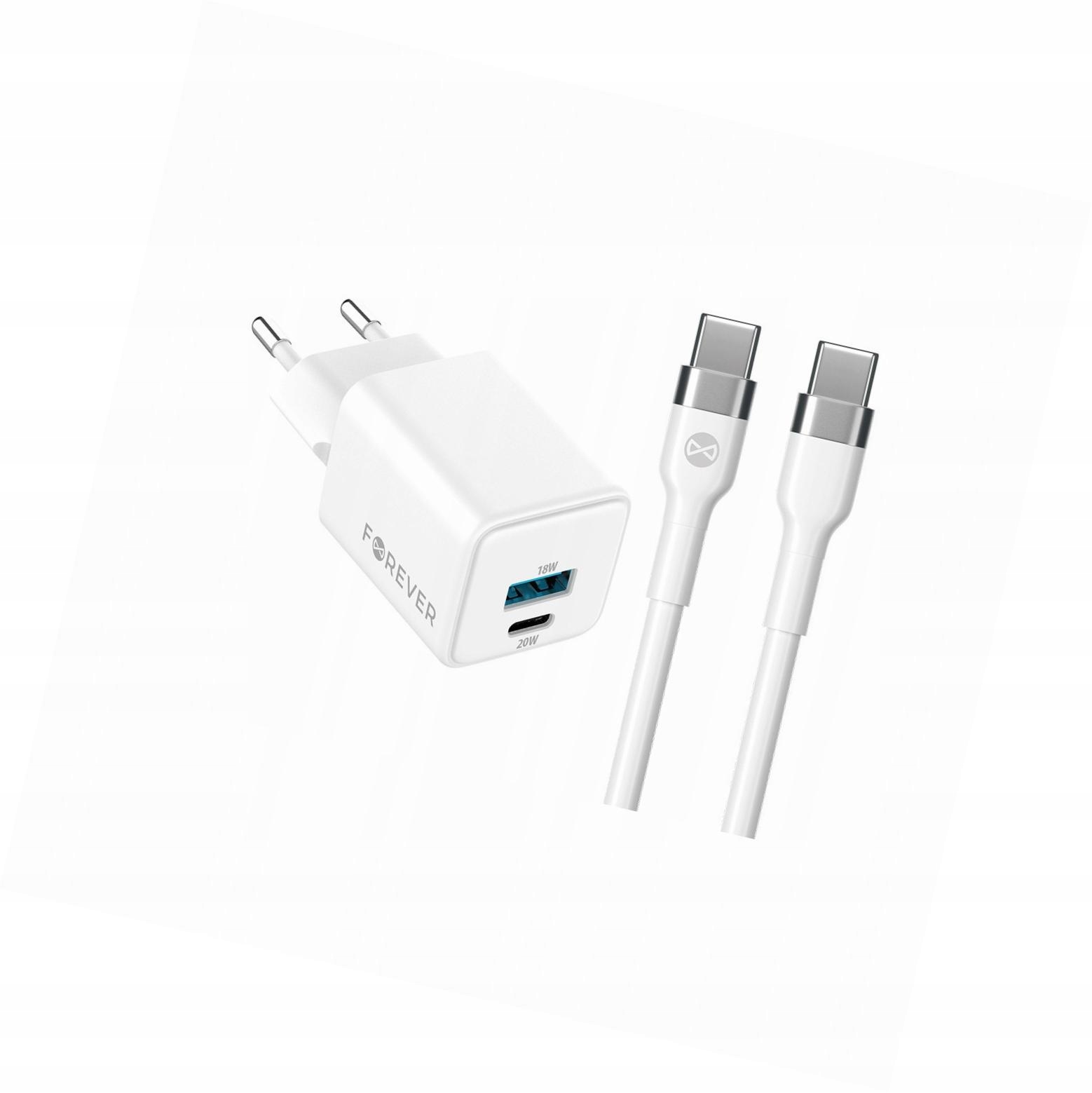Szybka ładowarka GaN 20W Usb i Usb-c z kablem do Motorola Moto E20