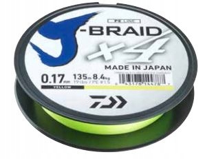 Daiwa plecionka 4x J-Braid 135m/ 0,19mm Y