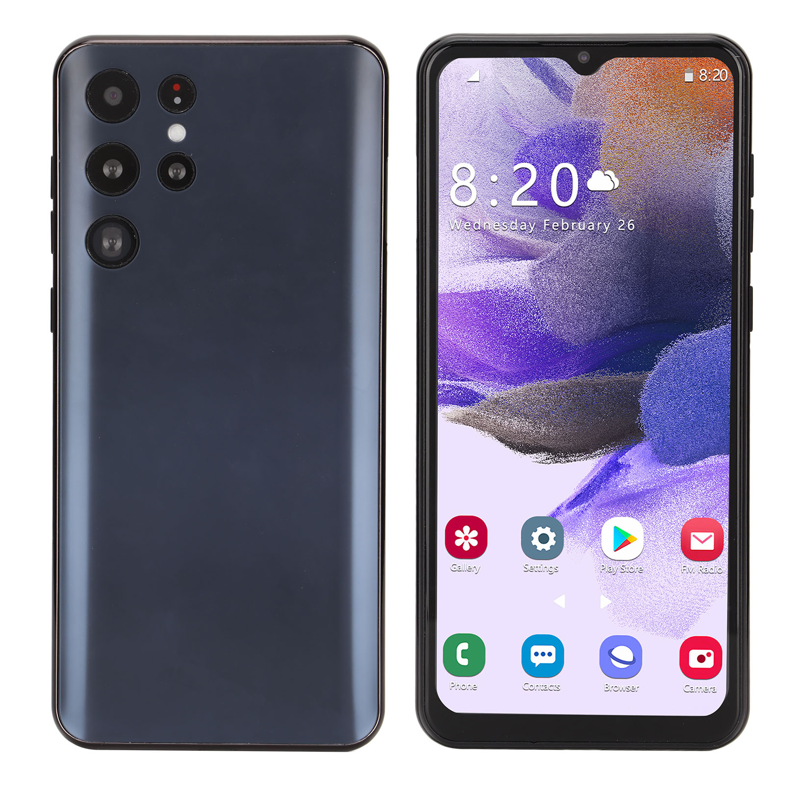 Smartfony 6,52 cala, 4 GB RAM, 64 GB ROM, 128G MT6737 czarny