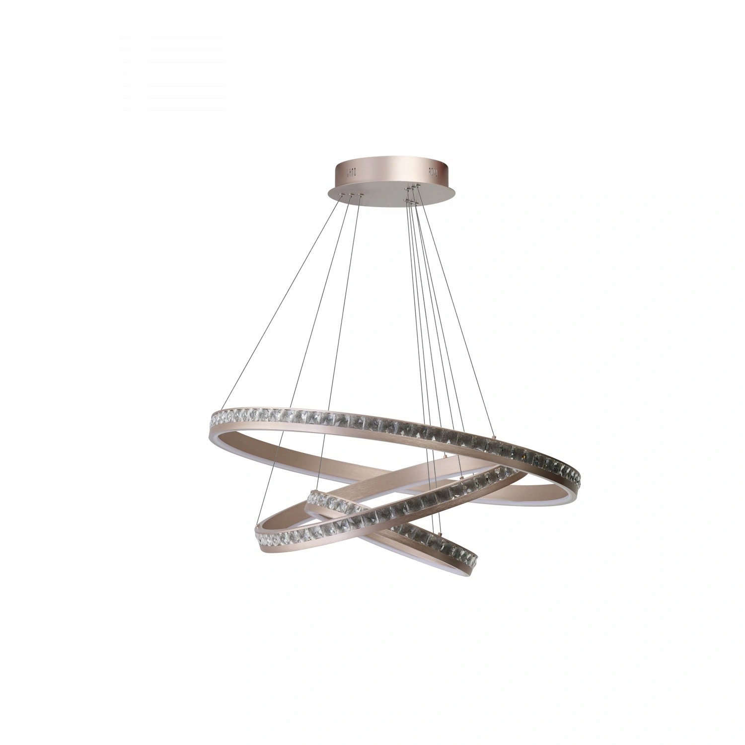 Okręgi lampa wisząca Camelia Led 118W 3000K DIM różowe złoto kryształ 80cm