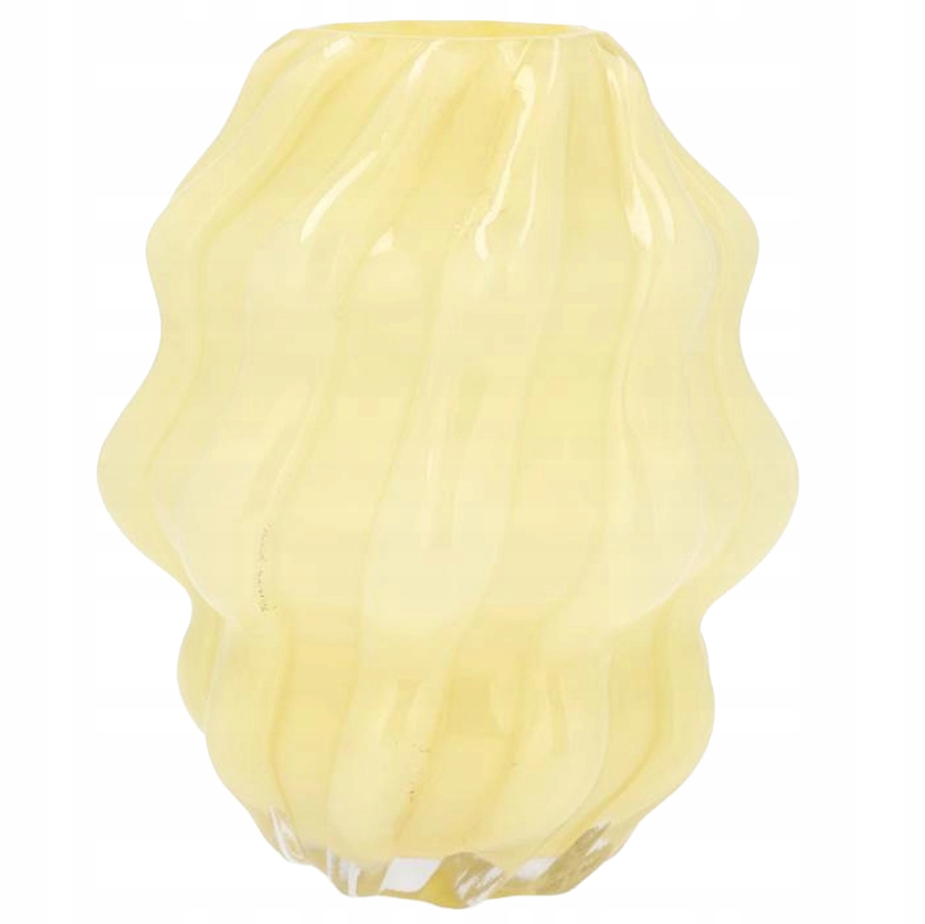 Skleněná Váza 20 cm Kulatý Žlutá Na Květiny Kytice Do Obývacího Pokoje Domu Boho Retro