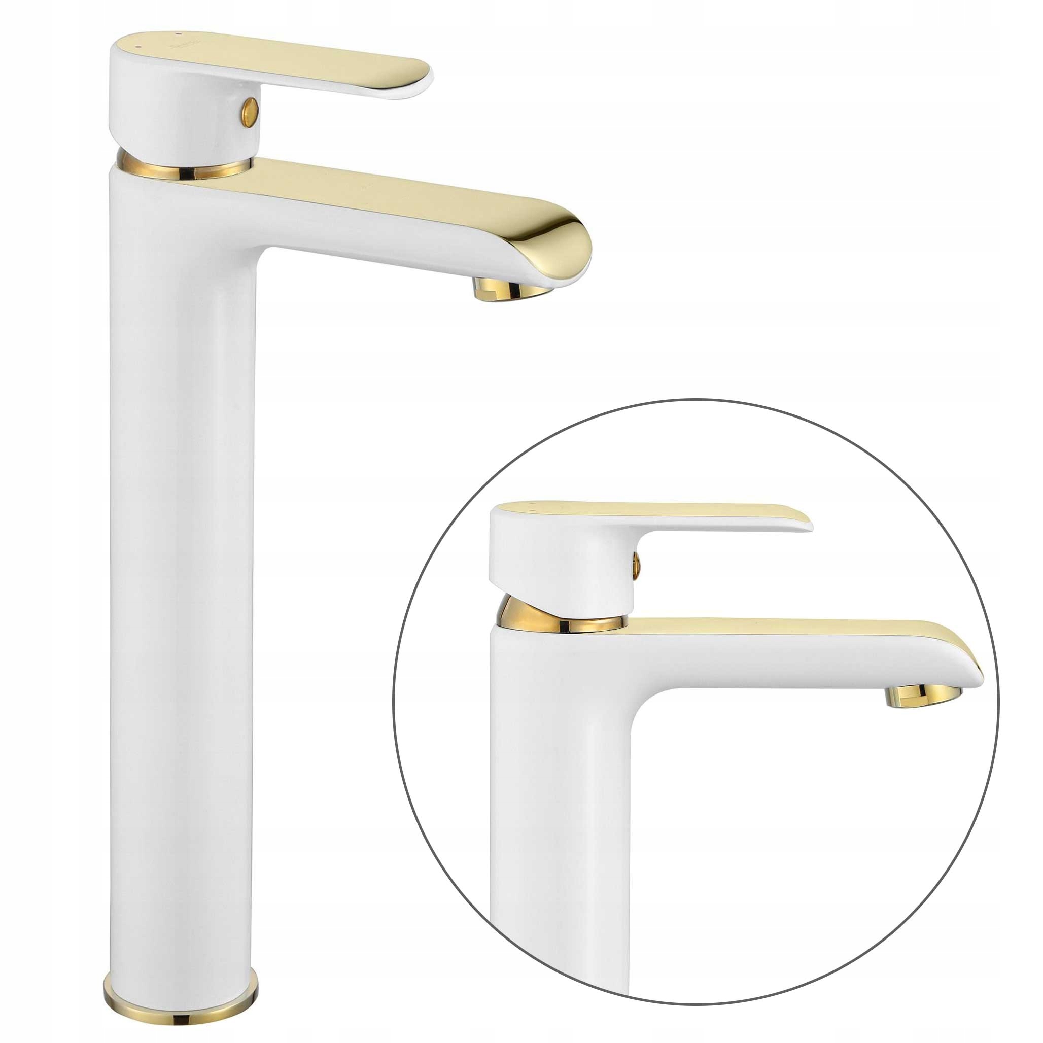 Umývadlová batéria Zlatá Biela Rea Bloom Vysoký lesk Stojaca na skrinku