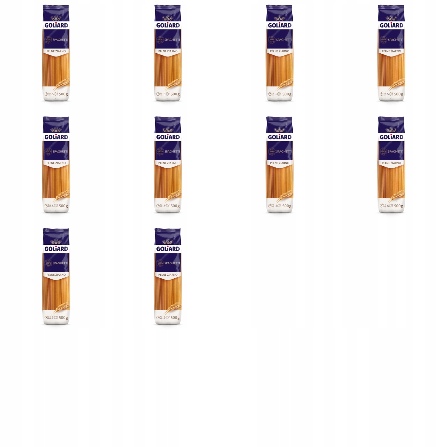 Levně 10 x 500 g Goliard těstoviny s plným zrnem