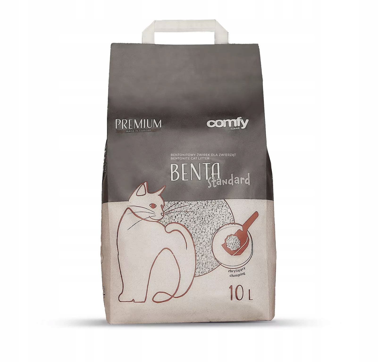 Levně Nový Standard bentonitové Stelivo pro pro kočky do toalety Comfy 10l