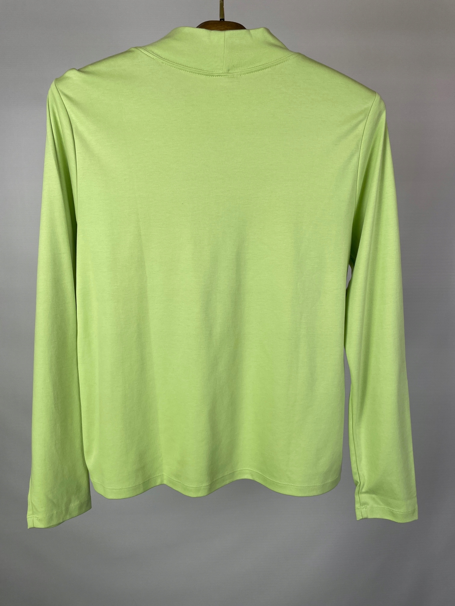 Golf damski zielony basic gładki 100% supima cotton L.L. Bean r. L Rękaw długi rękaw