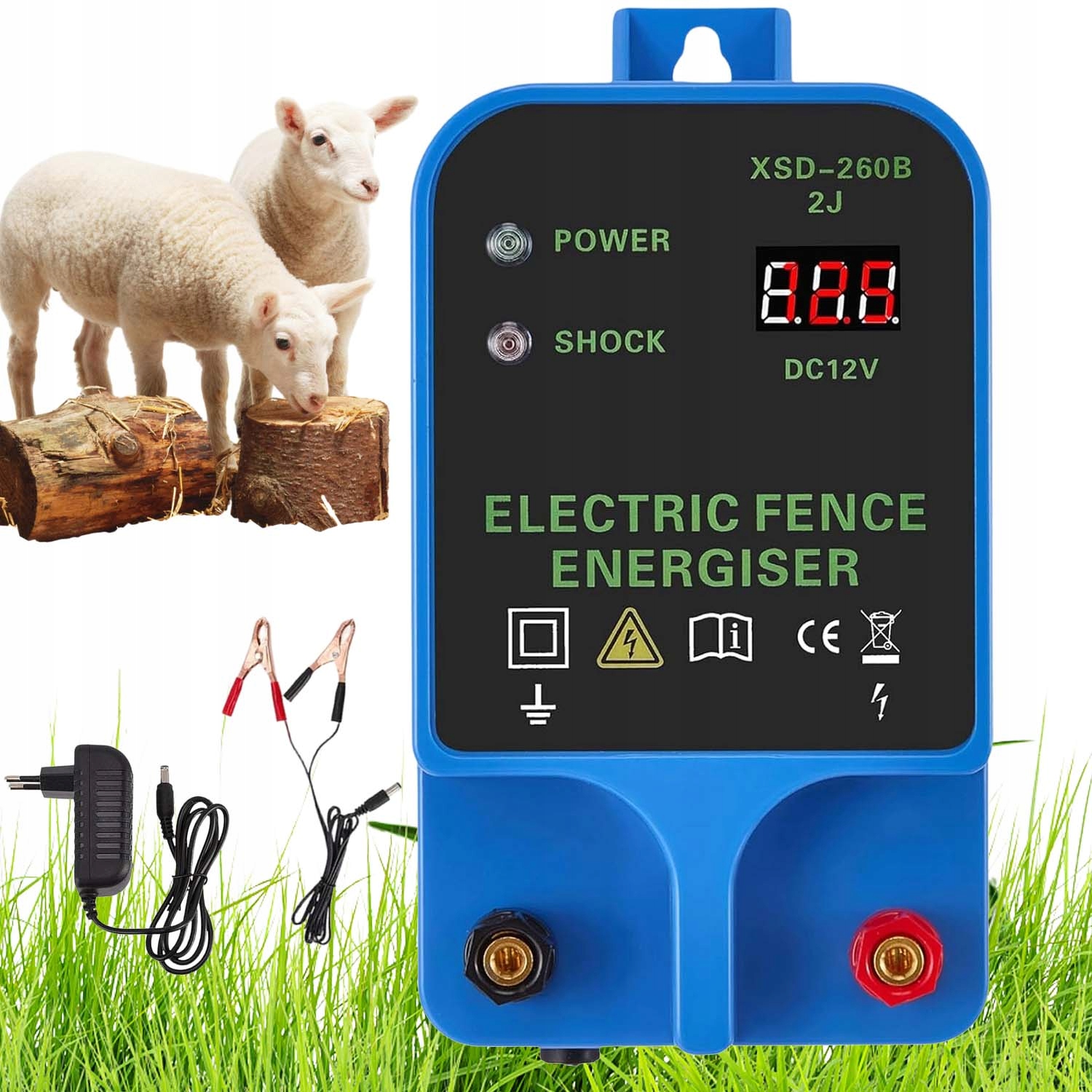 Elektrikář Elektrický Pastuch 1.5-3J LCD displej Dvojité Napájení