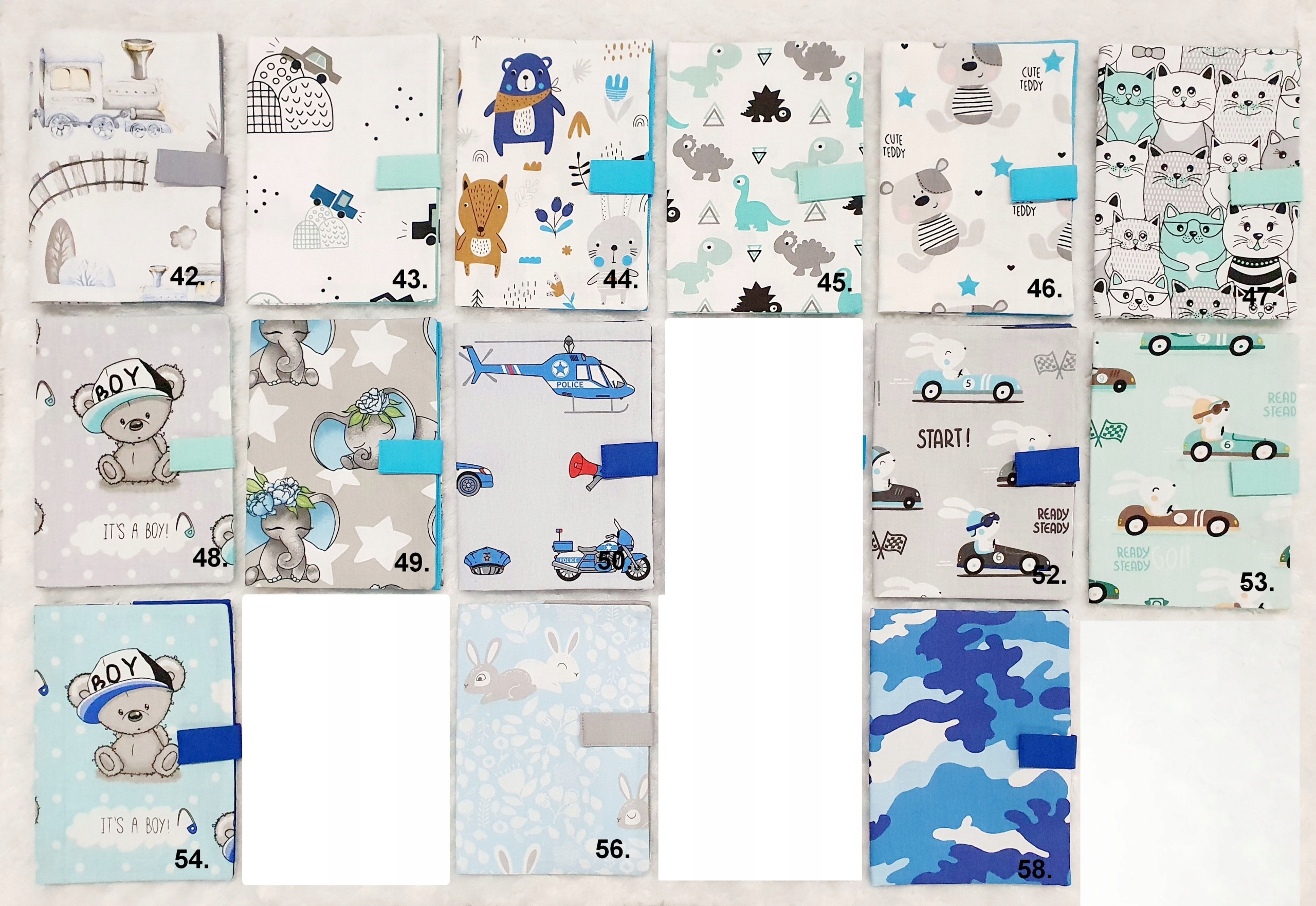 Okładka na książeczkę zdrowia dziecka imienna Materiał tkanina