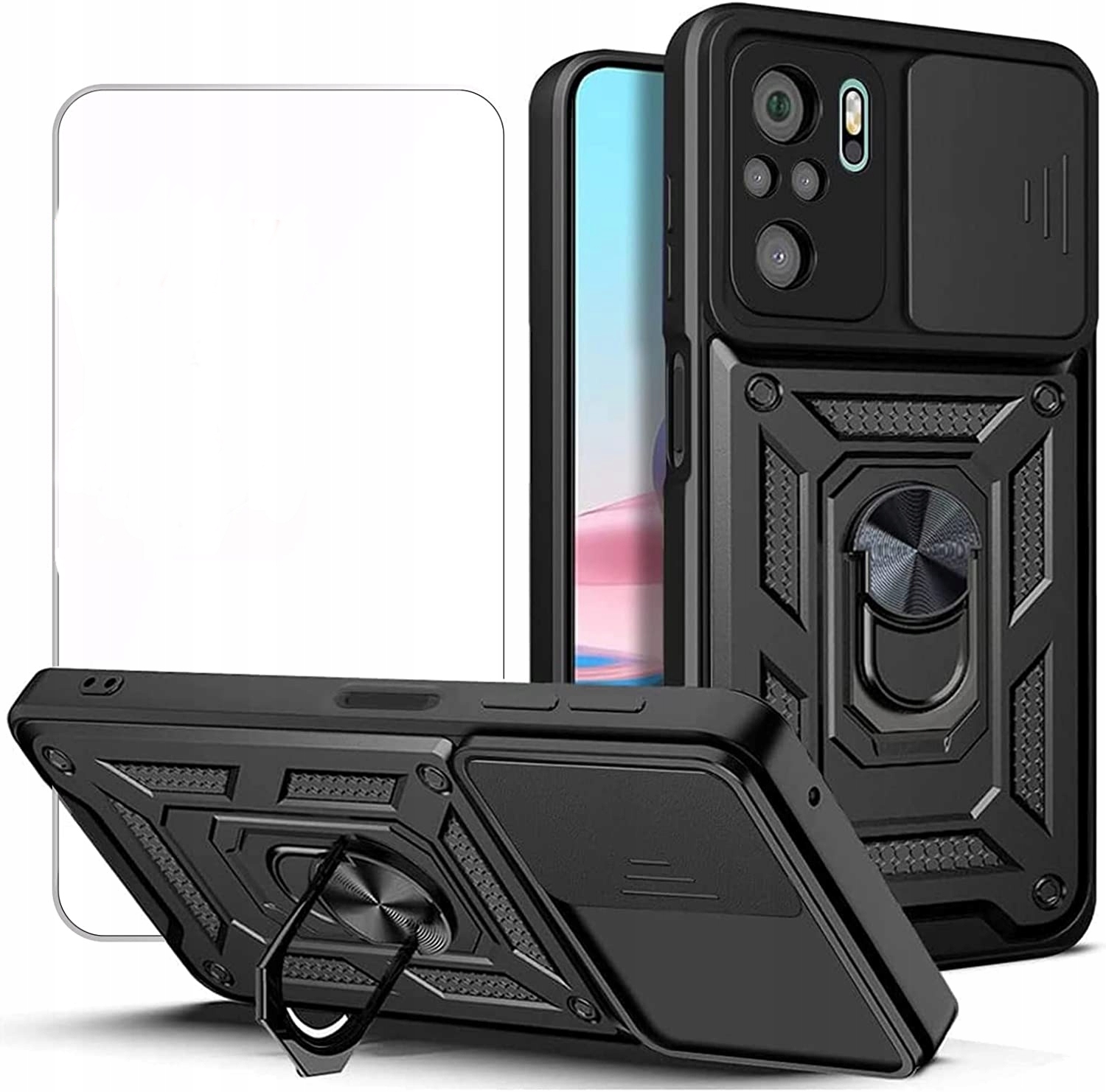 

Etui Pancerne Ring Cam +szkło do Redmi Note 10 10s