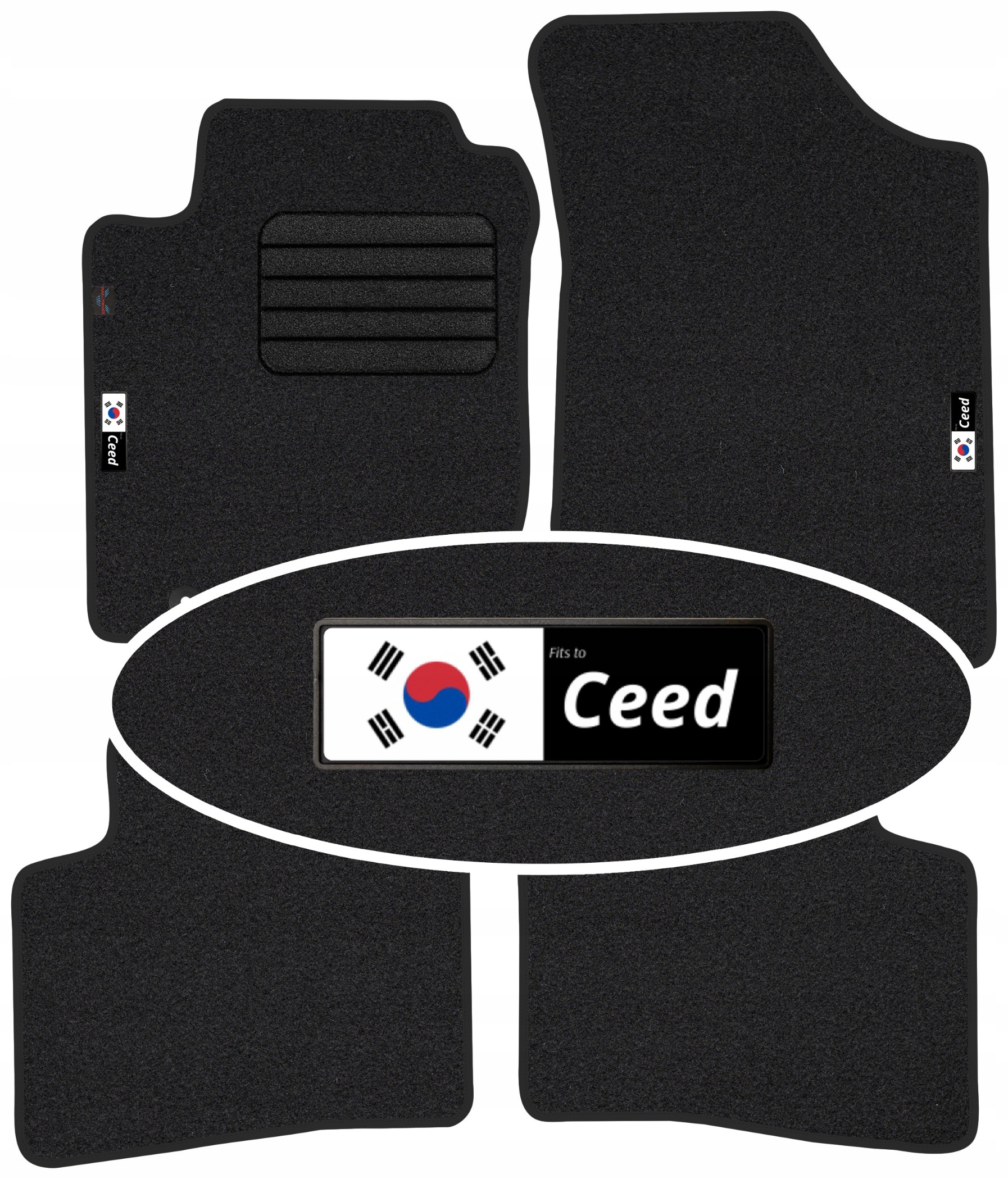 Kia Ceed I Fl 2010-2012 Velurové koberce do auta Emblemat