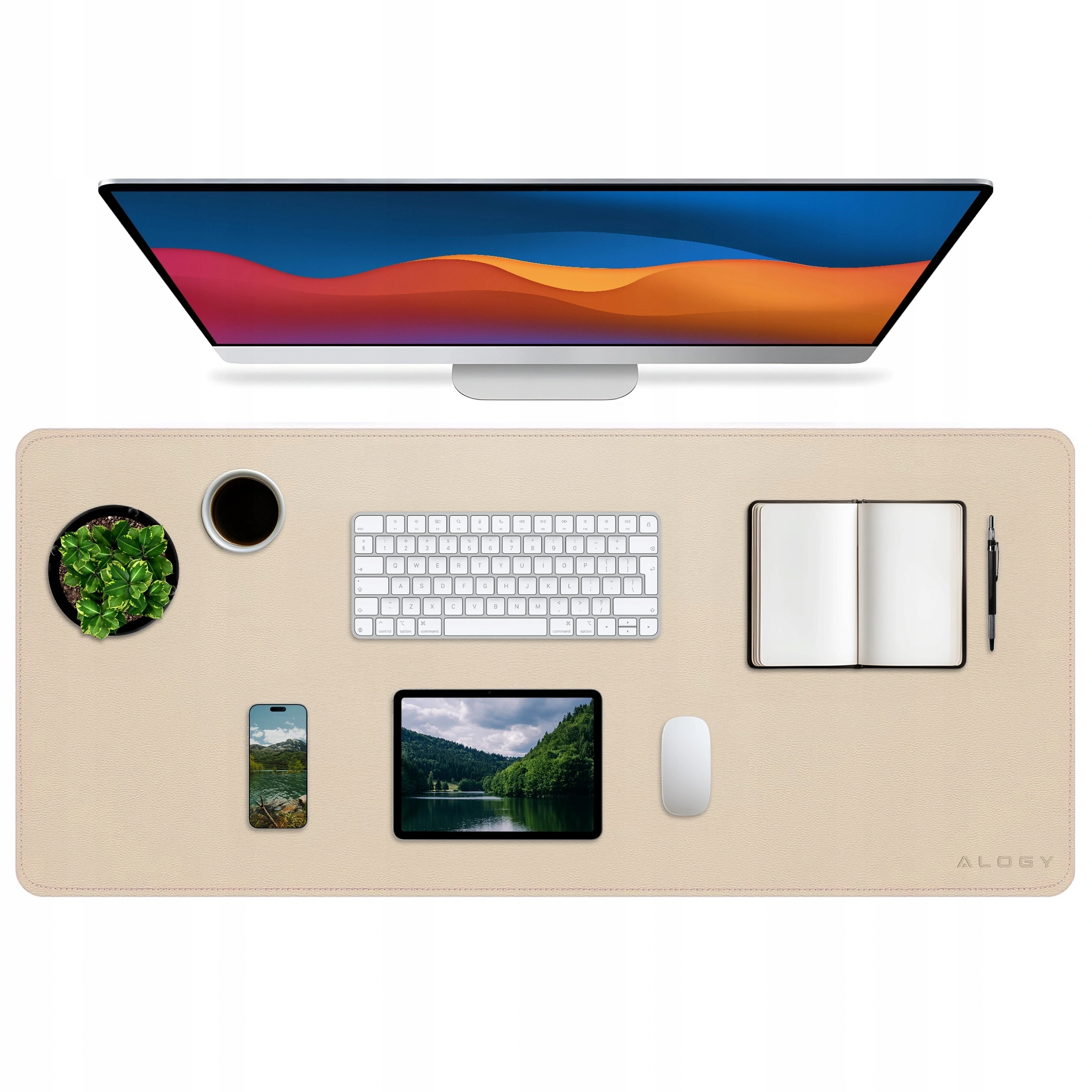 Podkładka Na Biurko Pod Myszkę Klawiaturę Laptop Mata 90X45 XL Ekoskóra