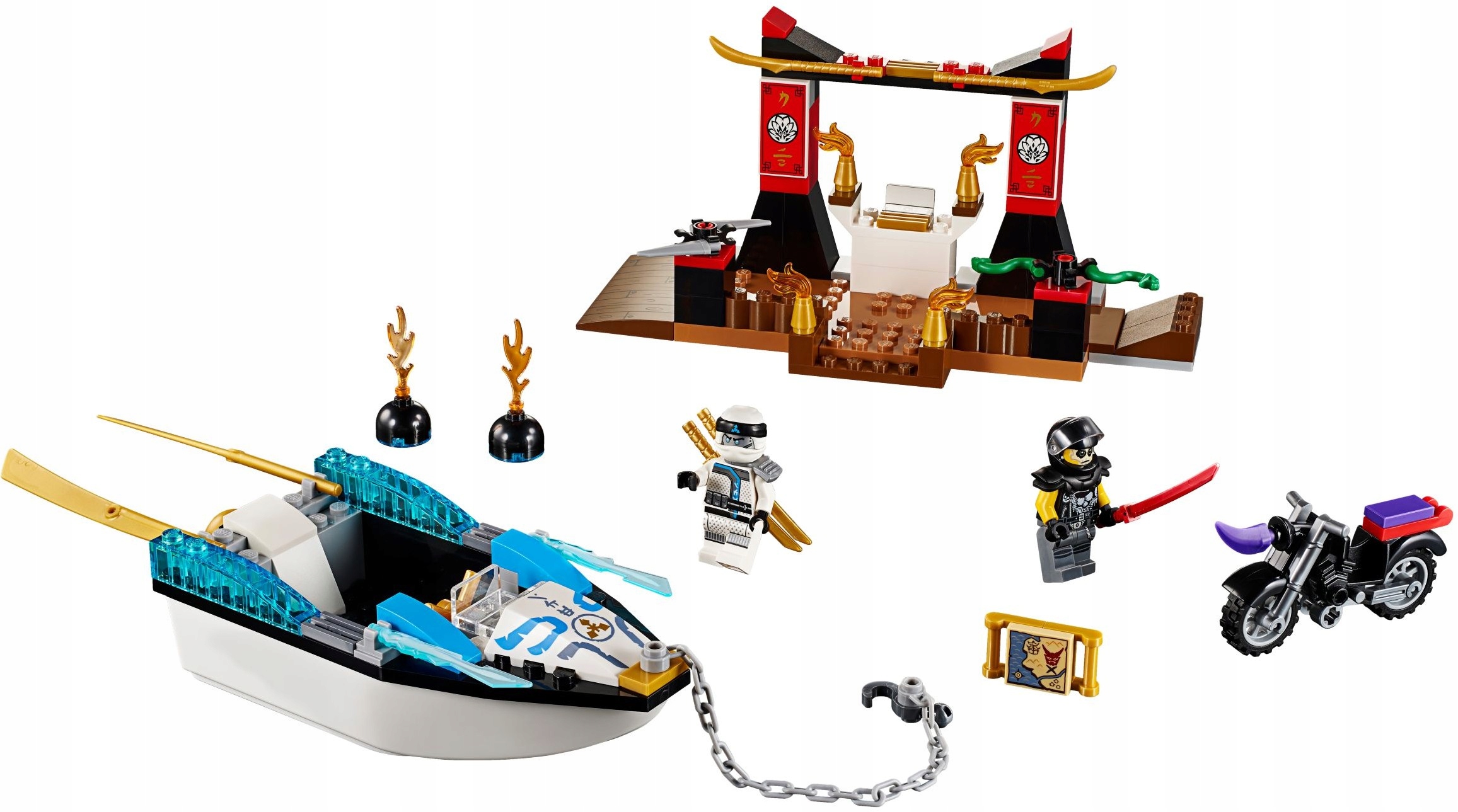 LEGO NINJAGO 10755 Wodny Pościg Zane Łódka Motor EAN (GTIN) 5702016117349