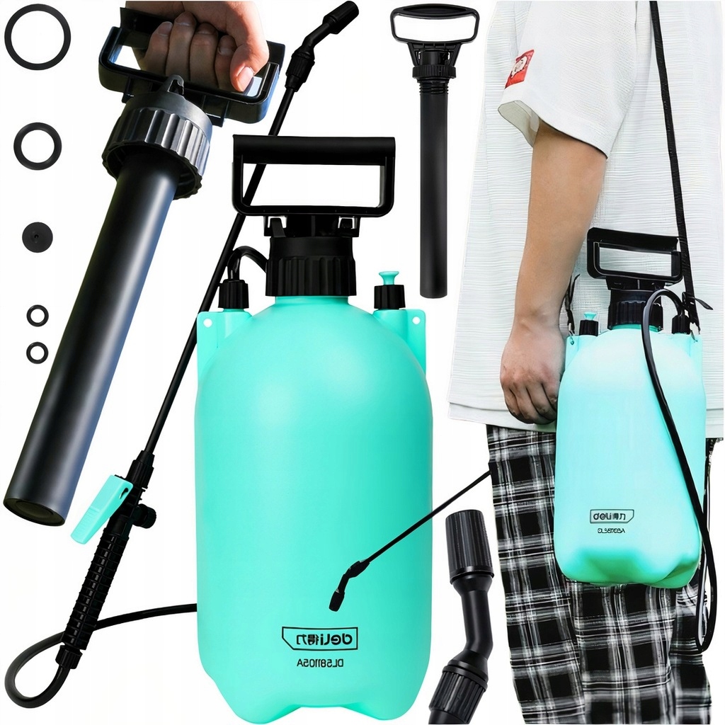 RĘCZNY OPRYSKIWACZ CIŚNIENIOWY DUŻY POJEMNOŚĆ 5L REGULACJA DYSZY LANCA 98CM