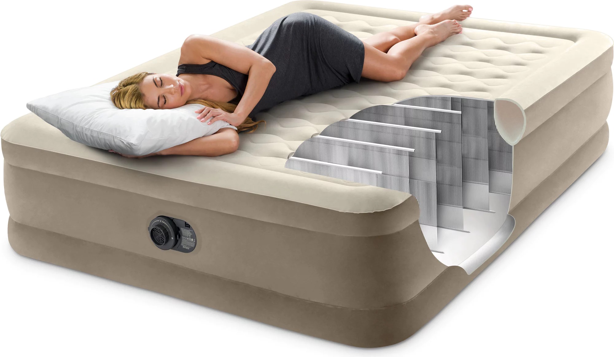 INTEX 64428 ND DMUCHANY MATERAC POMPKA 152x203x46cm Marka Intex