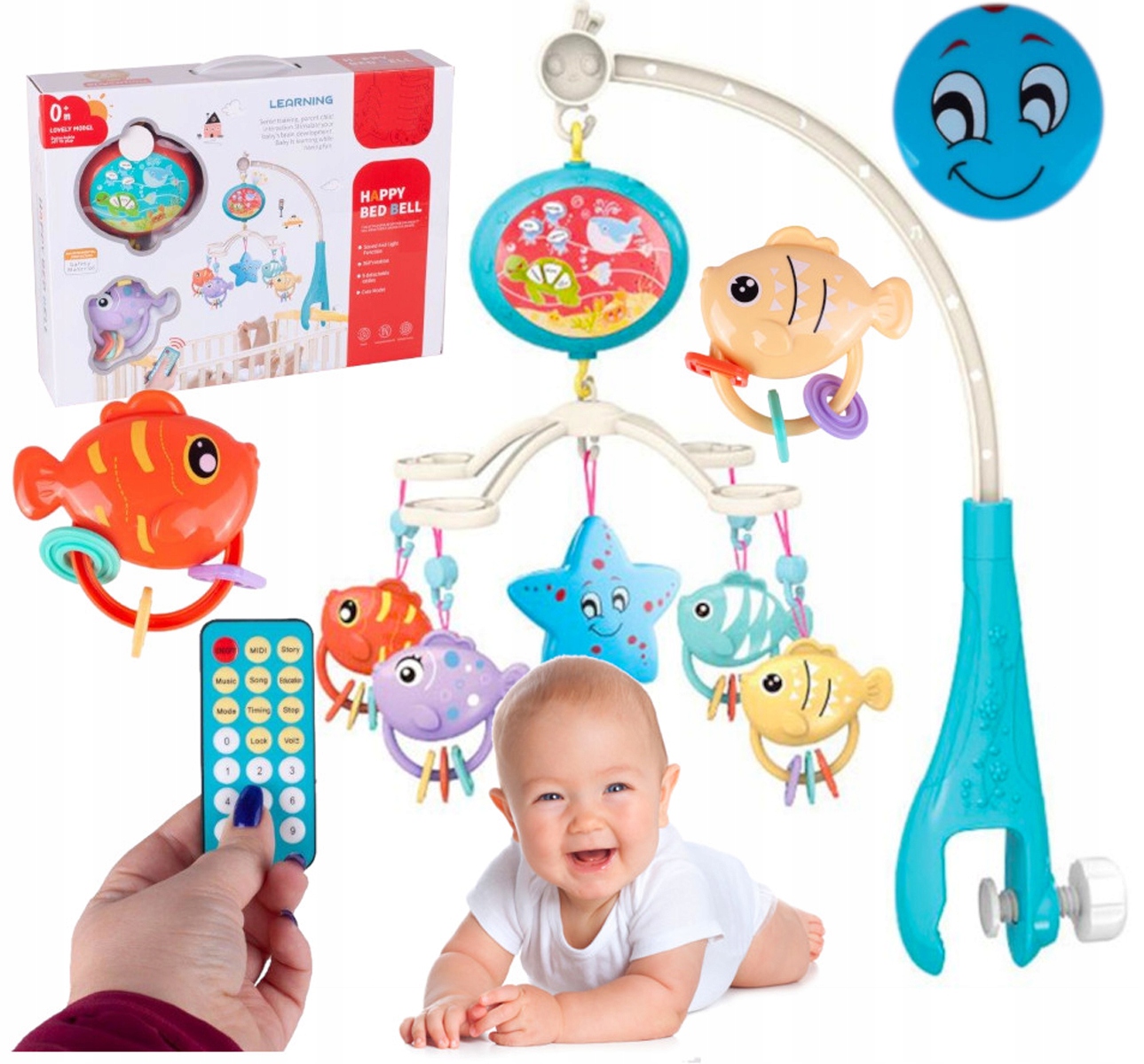 KARUZELA DO ŁÓŻECZKA Karuzelka POZYTYWKA z PROJEKTOREM LED na PILOT XL Marka Stator