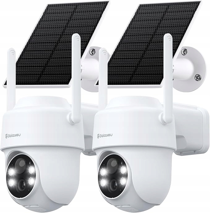 Galayou R1 Kamera zewnętrzna z panelem solarnym 2K Wi-Fi 2 sztuki