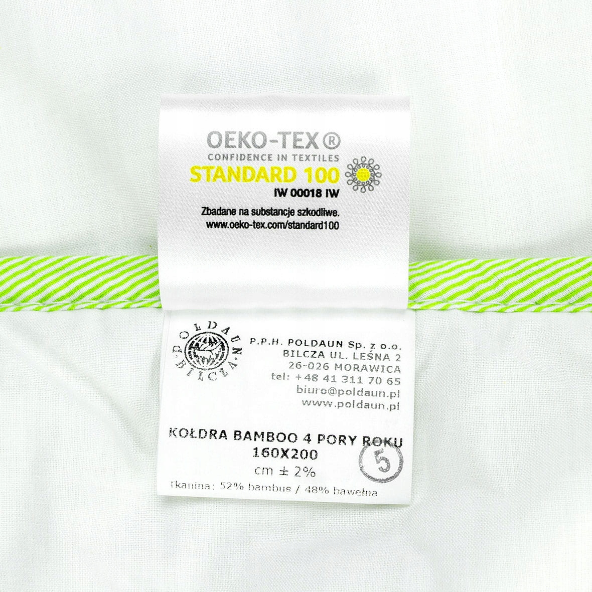 Kołdra BAMBUSOWA 4 Pory roku 140x200 cm POLDAUN Szerokość produktu 220 cm