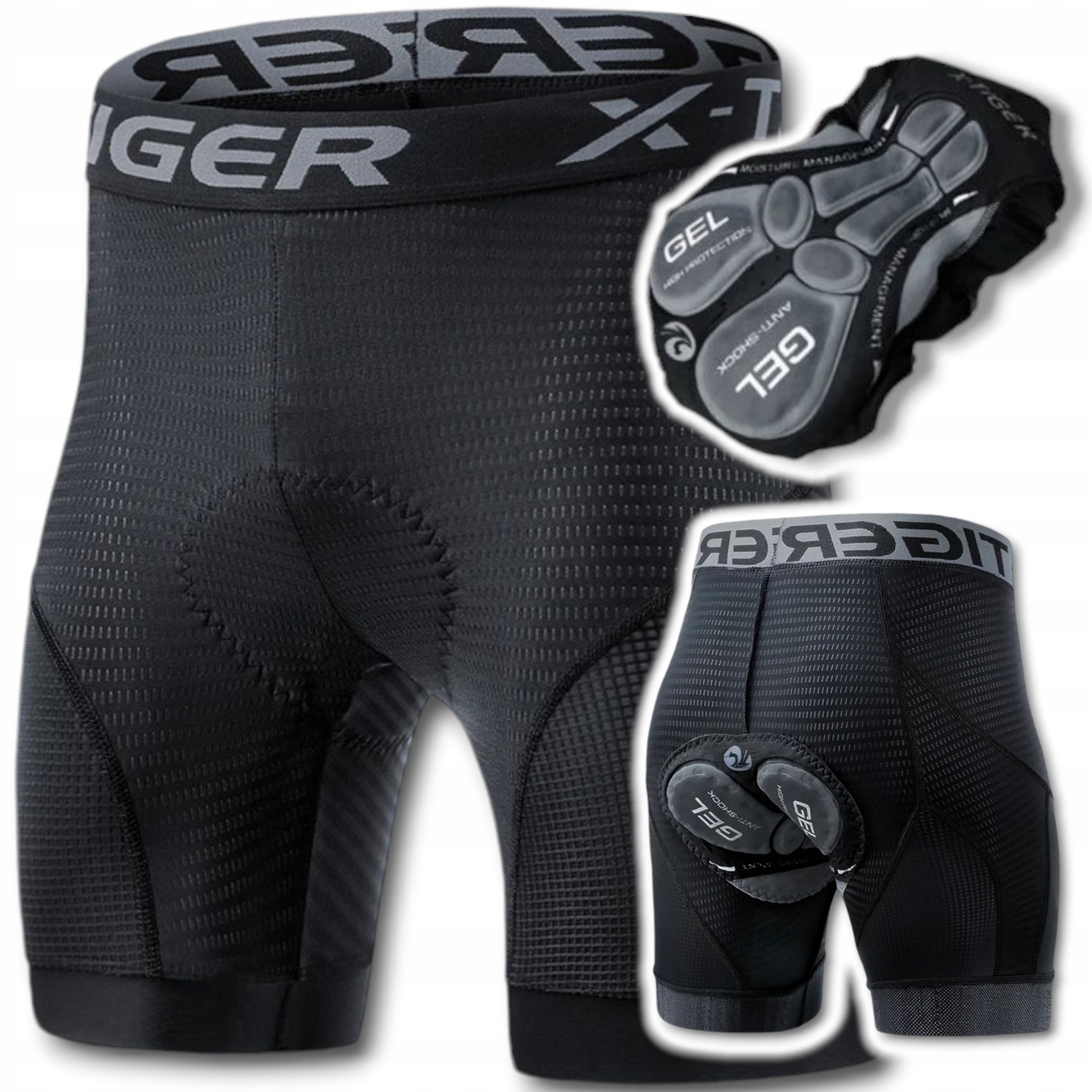 Szorty Spodenki Rowerowe Kolarskie Sportowe Krótkie Z Wkłdką Żelową 5D Uv