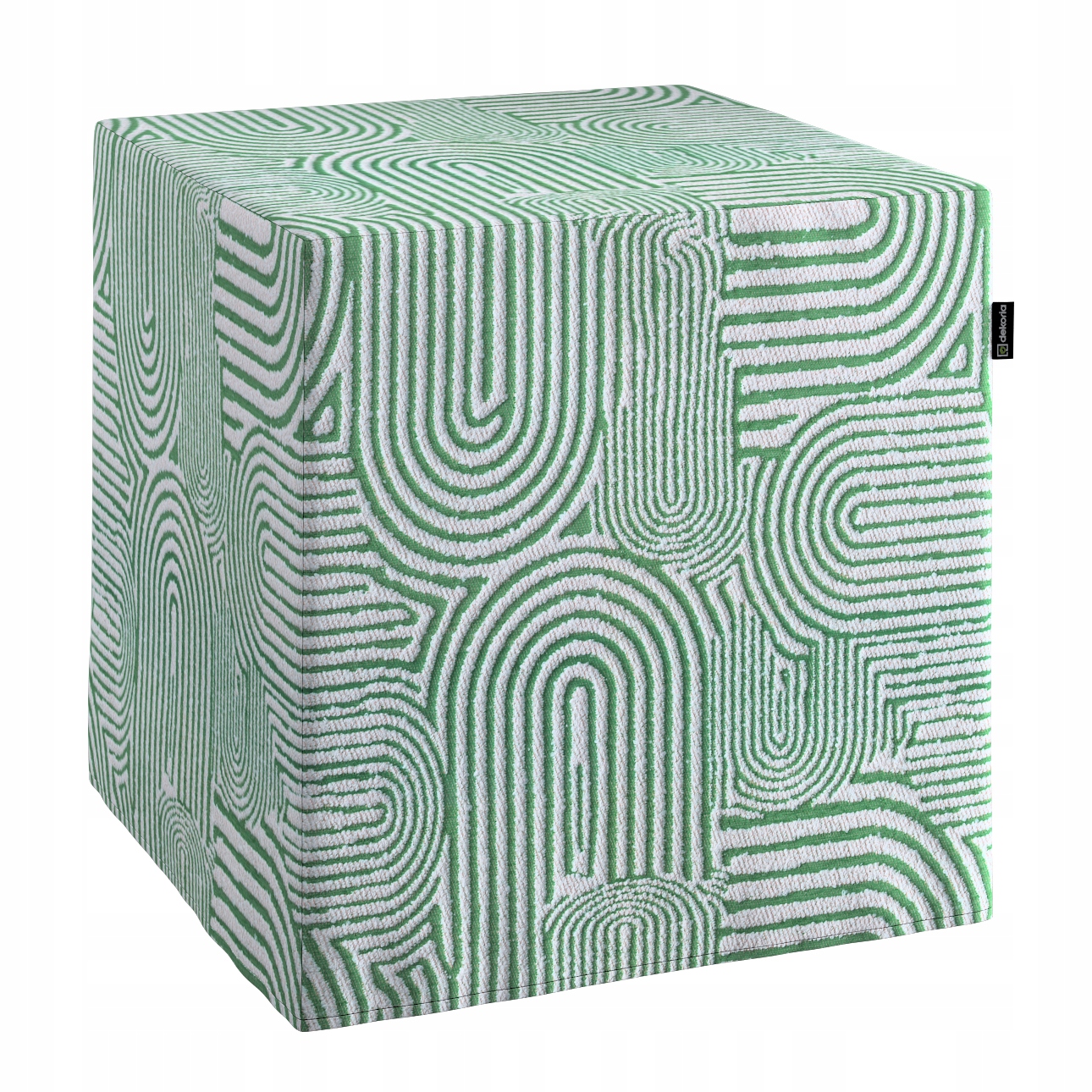 Dekoria Taburet kostka mátově-ecru