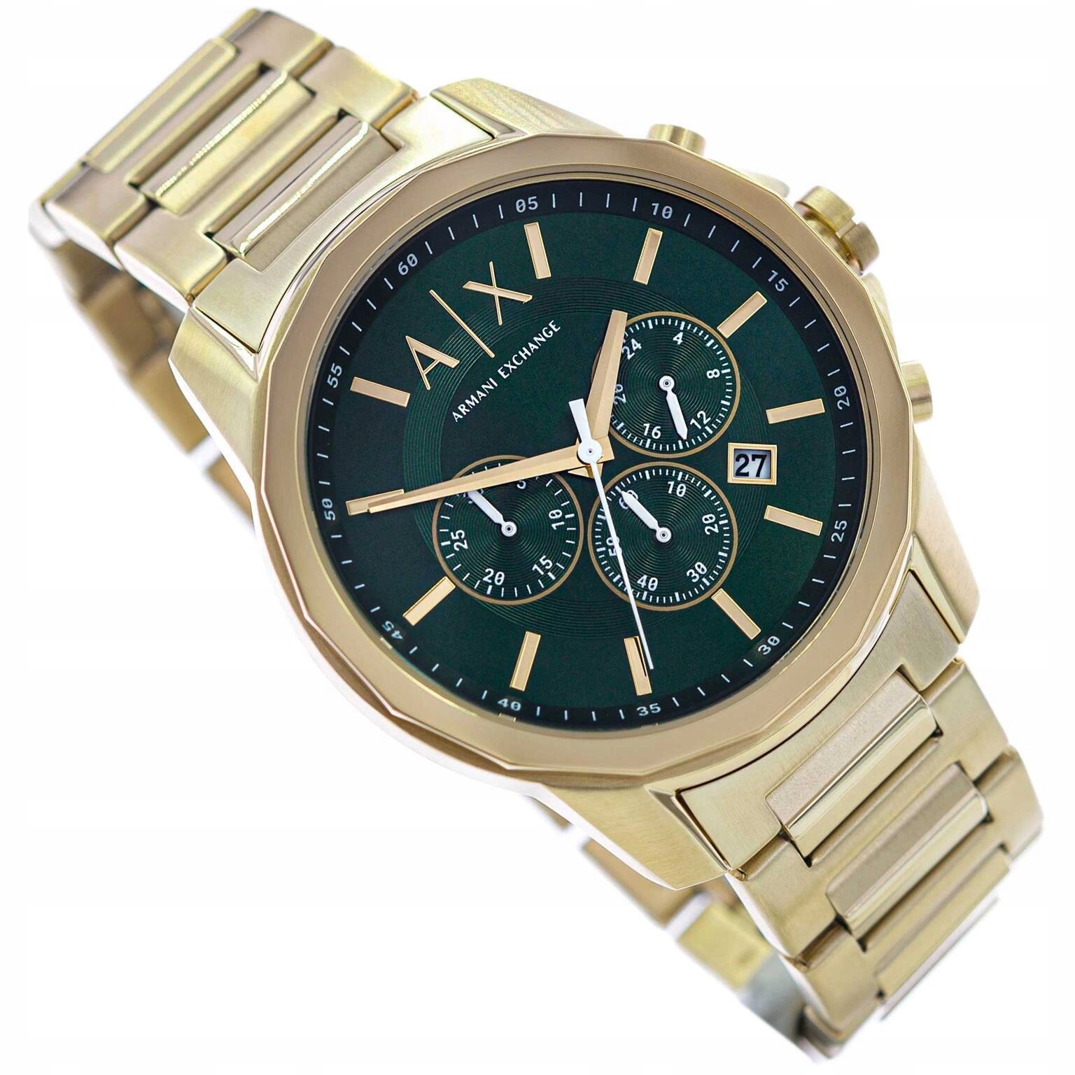 Pánské Hodinky Armani Exchange AX1746 Banks Zlaté Na Náramku Chronograf
