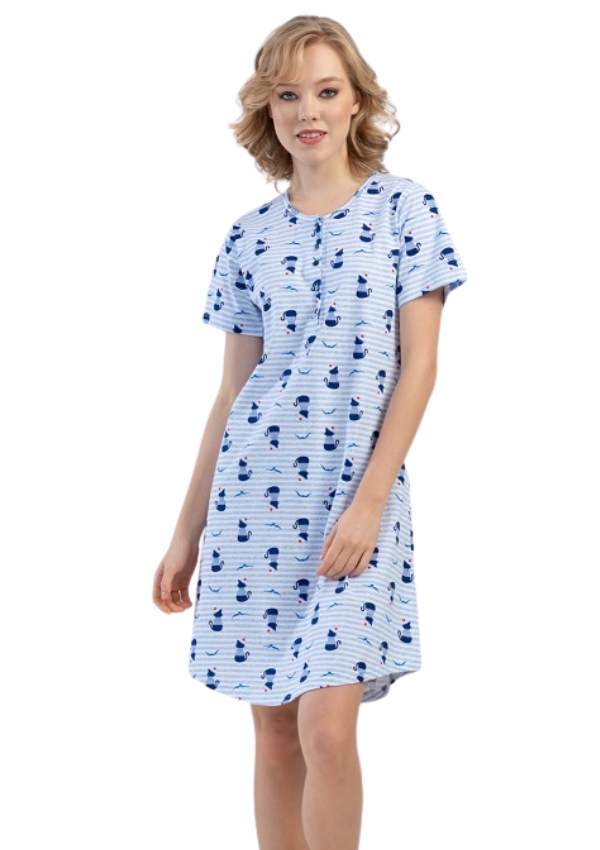 

Koszula nocna damska rozpinana krótki rękaw XXL 44