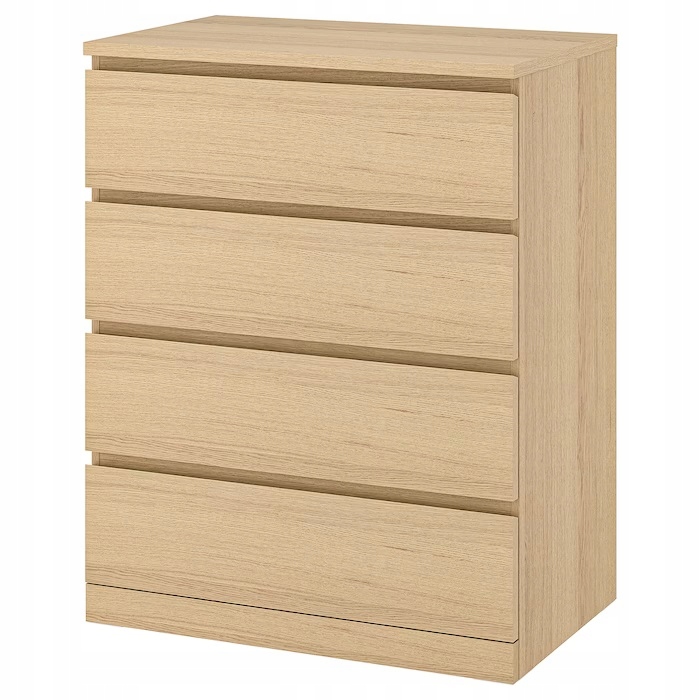 IKEA MALM komoda 4 szuflady 80x100 cm DĄB