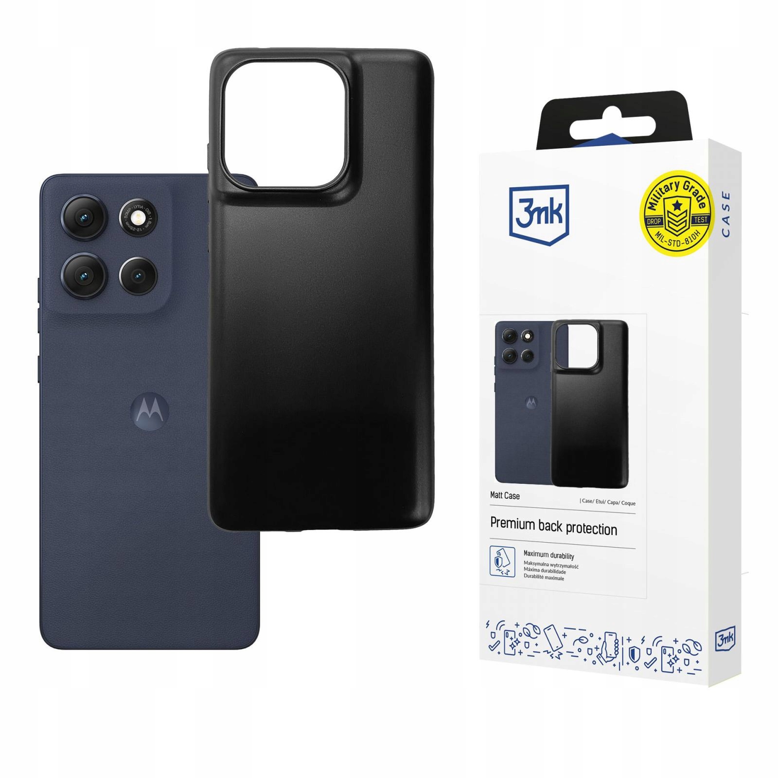 Etui 3mk Matt Case na Motorola Moto G86 Power czarne 3mk Protection