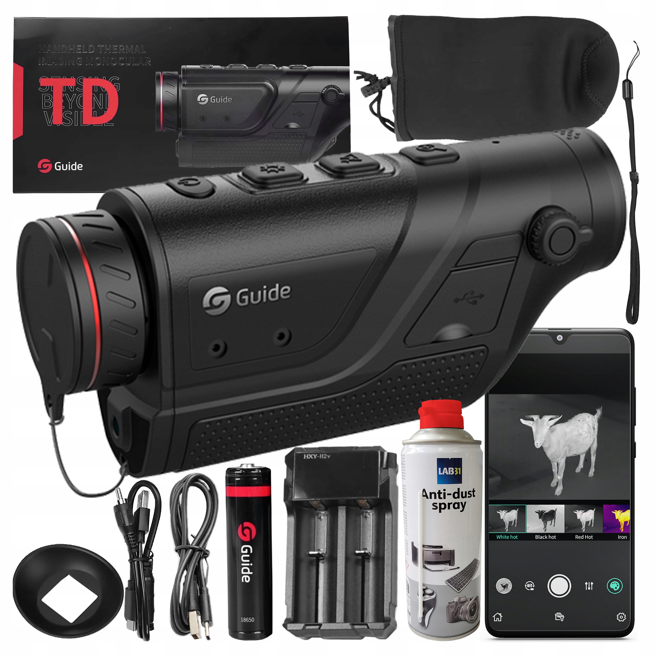 Kamera Termowizyjna Monokular Termowizyjny Termowizor Guide TD210 Zestaw