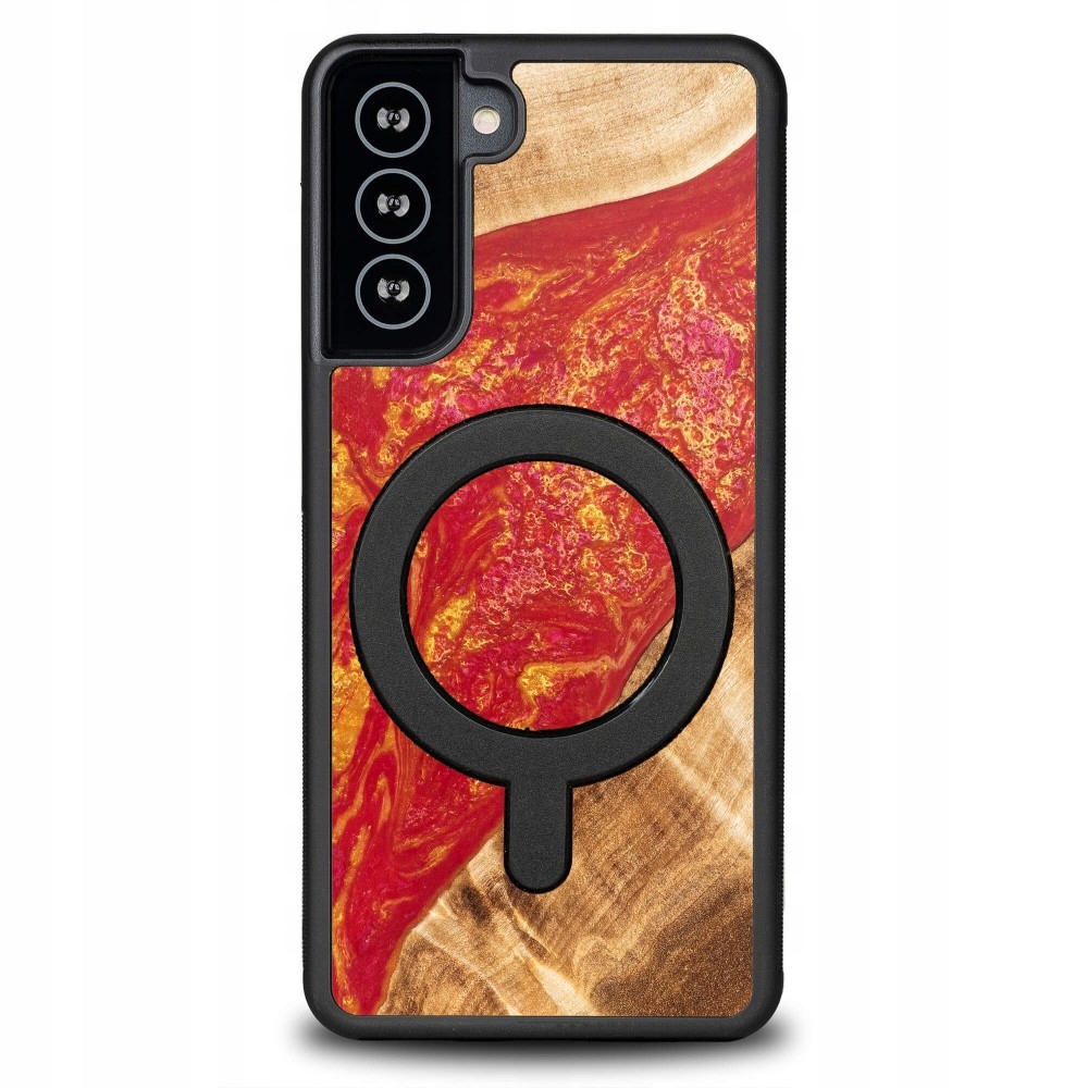 Pouzdro Bewood Unikátní pro Samsung Galaxy S21 Fe Neonové Paříž s MagSafe