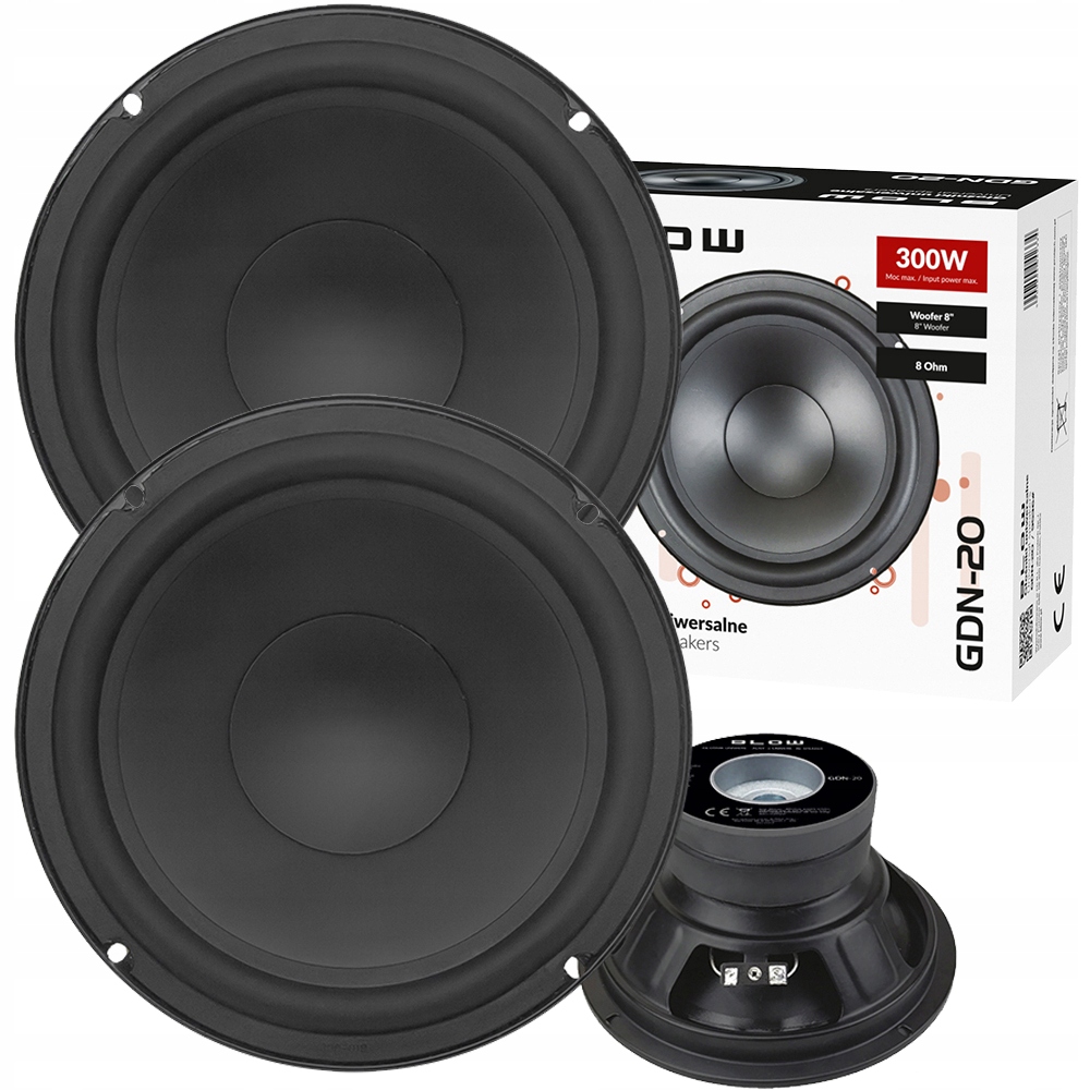 2x GŁOŚNIK NISKOTONOWY UNIWERSALNY 8Ohm 300W 2 szt