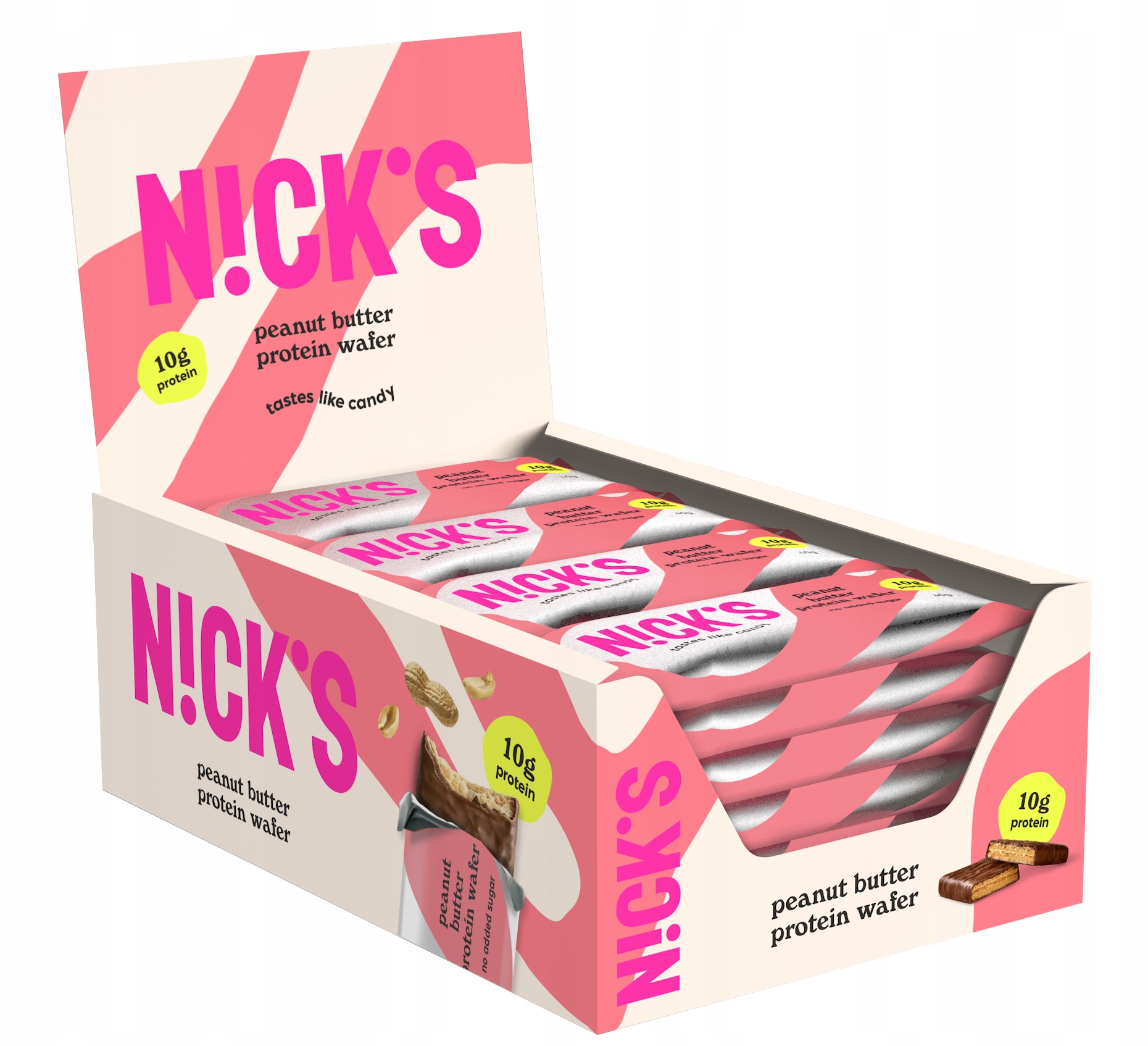 Nicks Protein Wafer Peanut Butter Krem Orzechowe 40 g x 24 sztuki