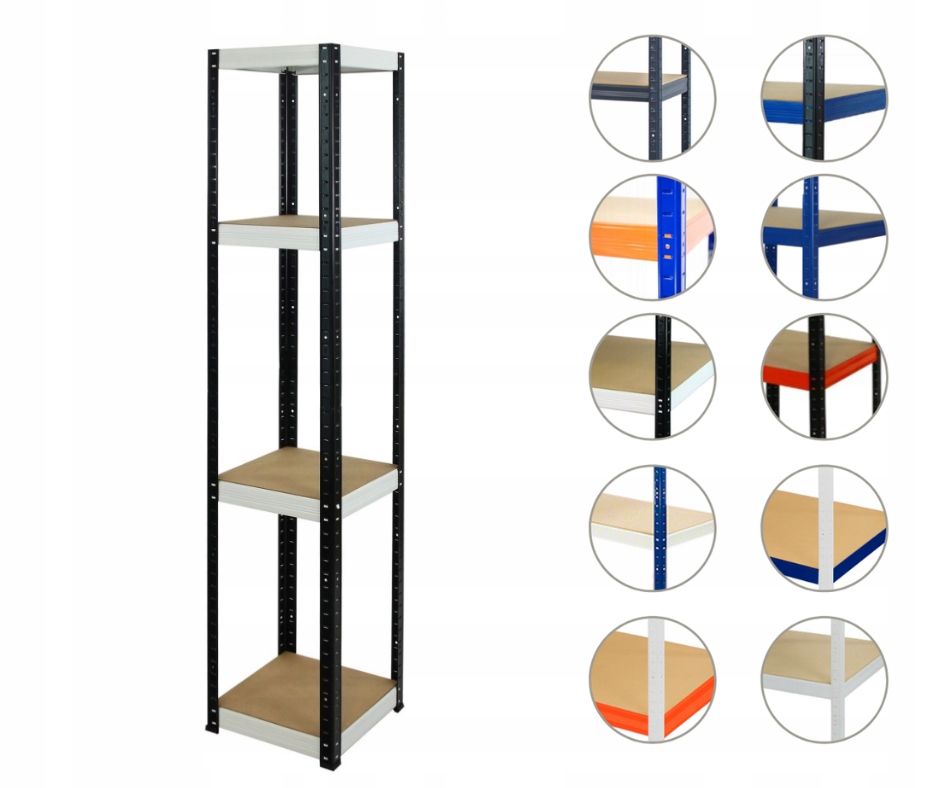 Kovový skladový regál garážový Helios Hbw 180x050x50 4 police