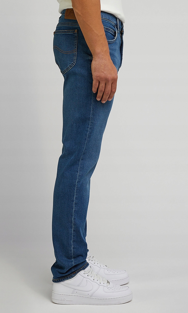 Lee RIDER SLIM Solar Blue lekko dopasowane męskie spodnie jeansowe W34 L34 Model Rider