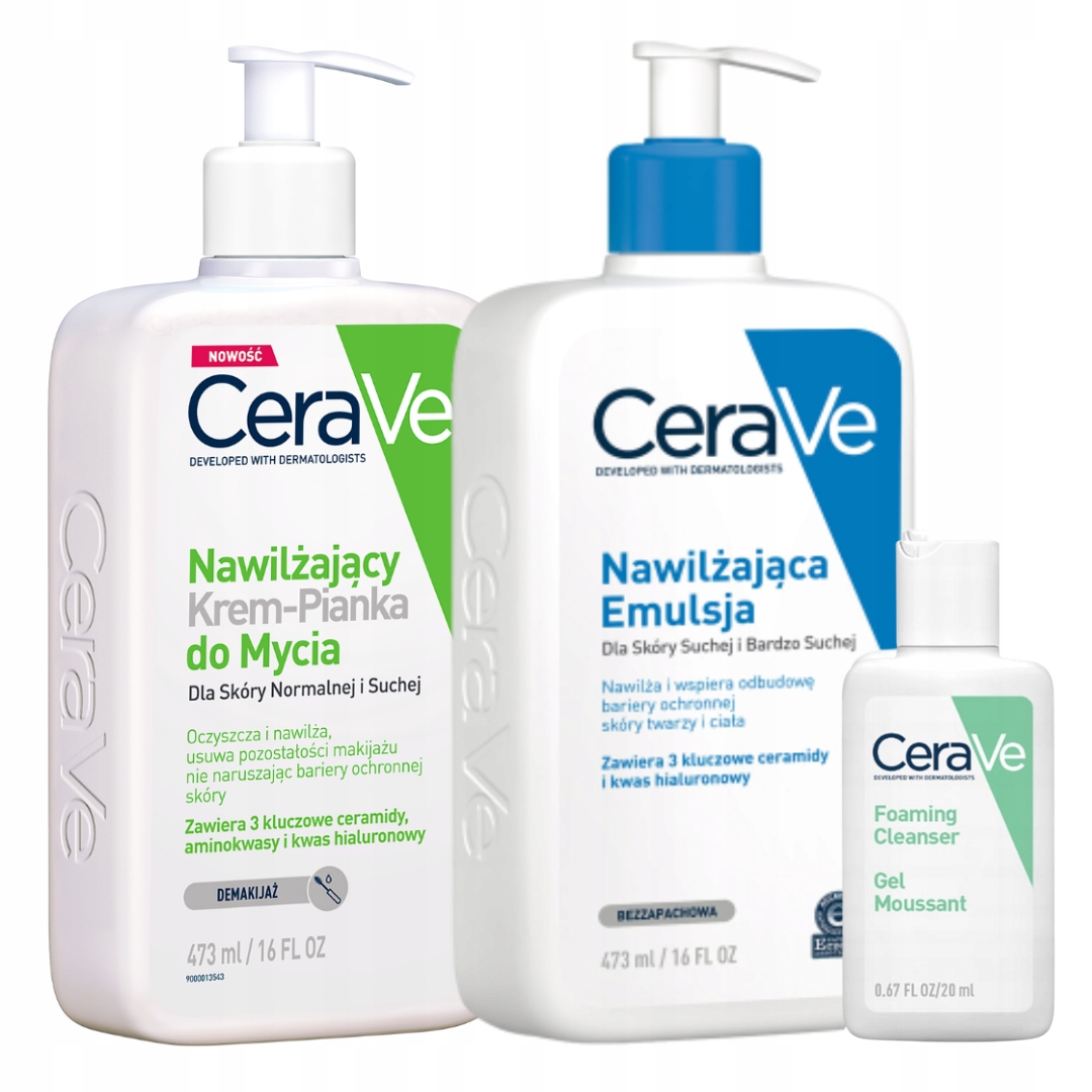 CeraVe Zestaw Krem-Pianka Nawilżający do Mycia 473ml Emulsja 473ml