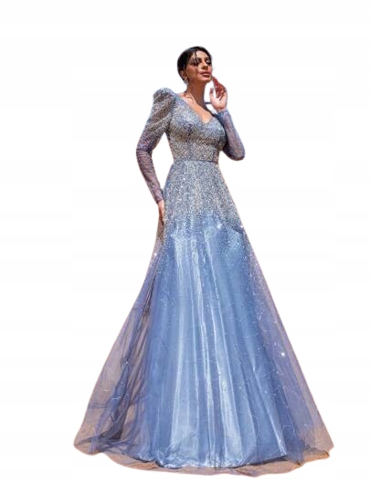 Shein Lesklé Večerní Šaty S Dlouhým Rukávem M 1HJ