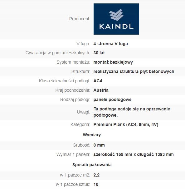 Panele podłogowe Kaindl Premium Dąb Fresco Snow Kolekcja Easy Touch