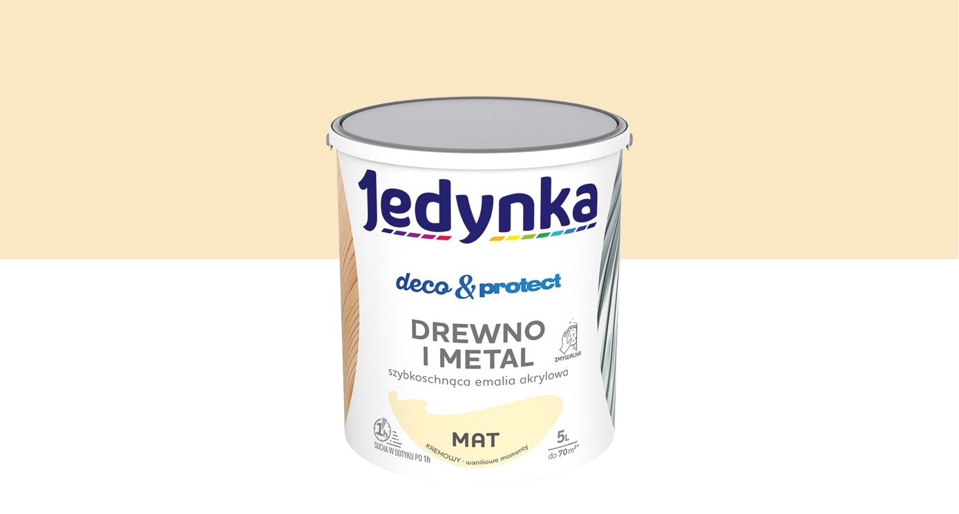 Jedynka Rychleschnoucí akrylová smaltovaná barva Deco&Protect matná krémová 5L