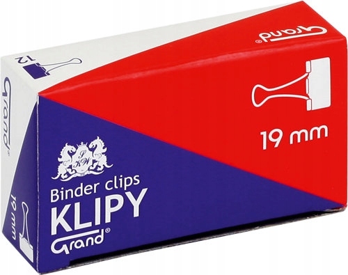 

Klipy biurowe Grand 19mm, 12 szt.