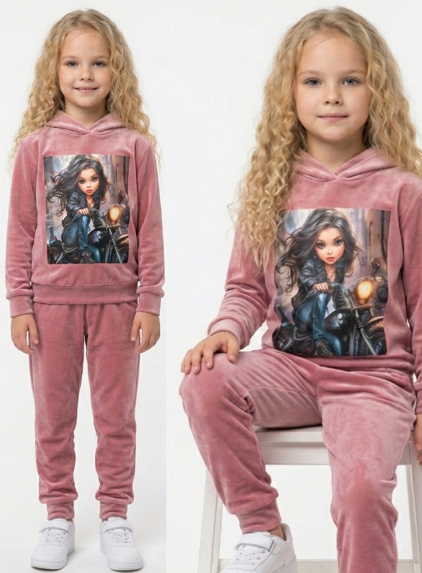 Dres Dziewczęcy 116 Sportowy Welur bluza spodnie Komplet welurowy zestaw