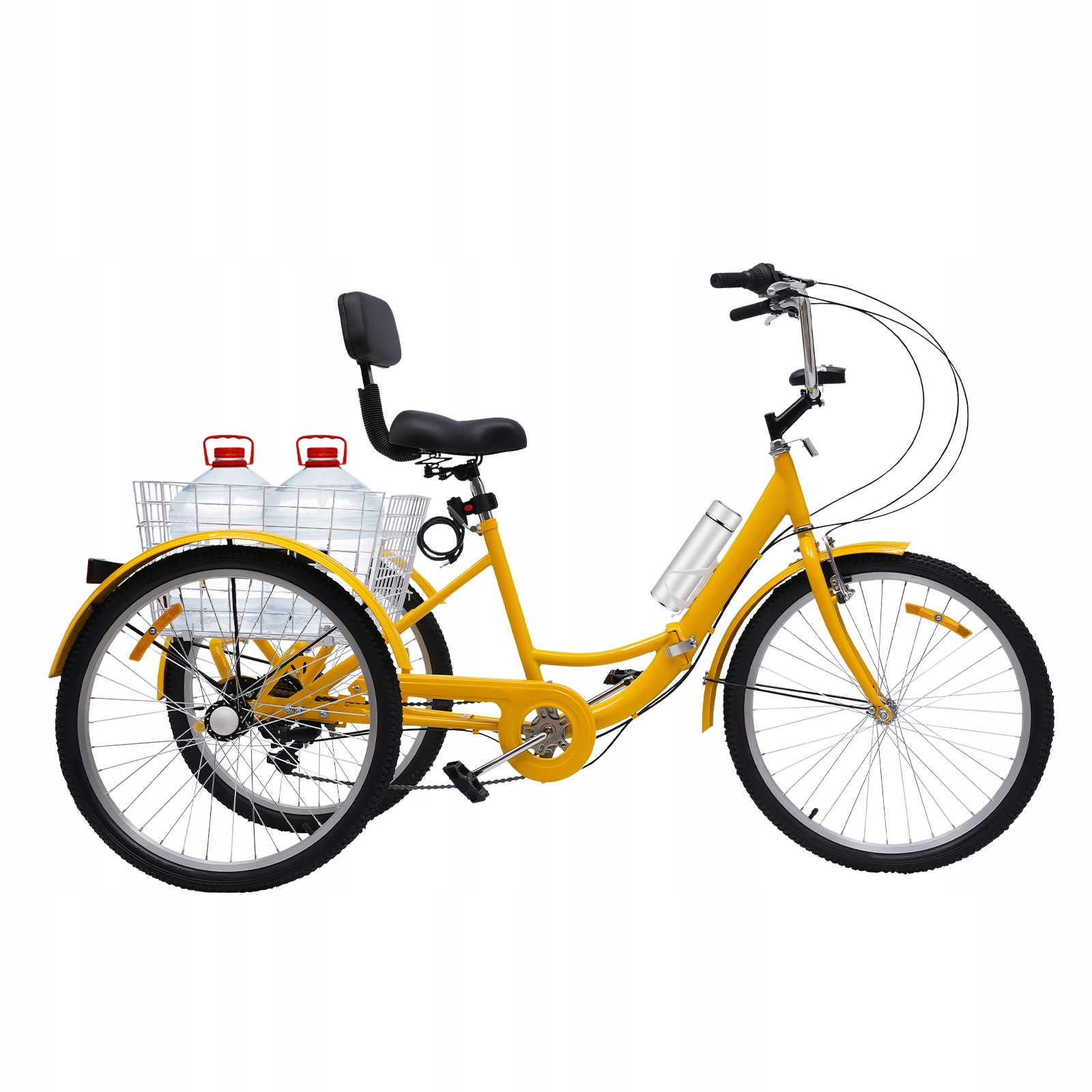 SKŁADANY ROWER TRÓJKOŁOWY DLA DOROSŁYCH 24" Z KUBKIEM NA WODĘ