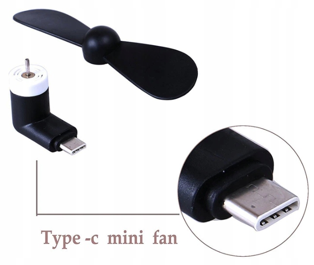 WIATRACZEK WIATRAK WENTYLATOR USB-C RĘCZNY MINI BEZPRZEWODOWY MAŁY I MOCNY Marka Usams