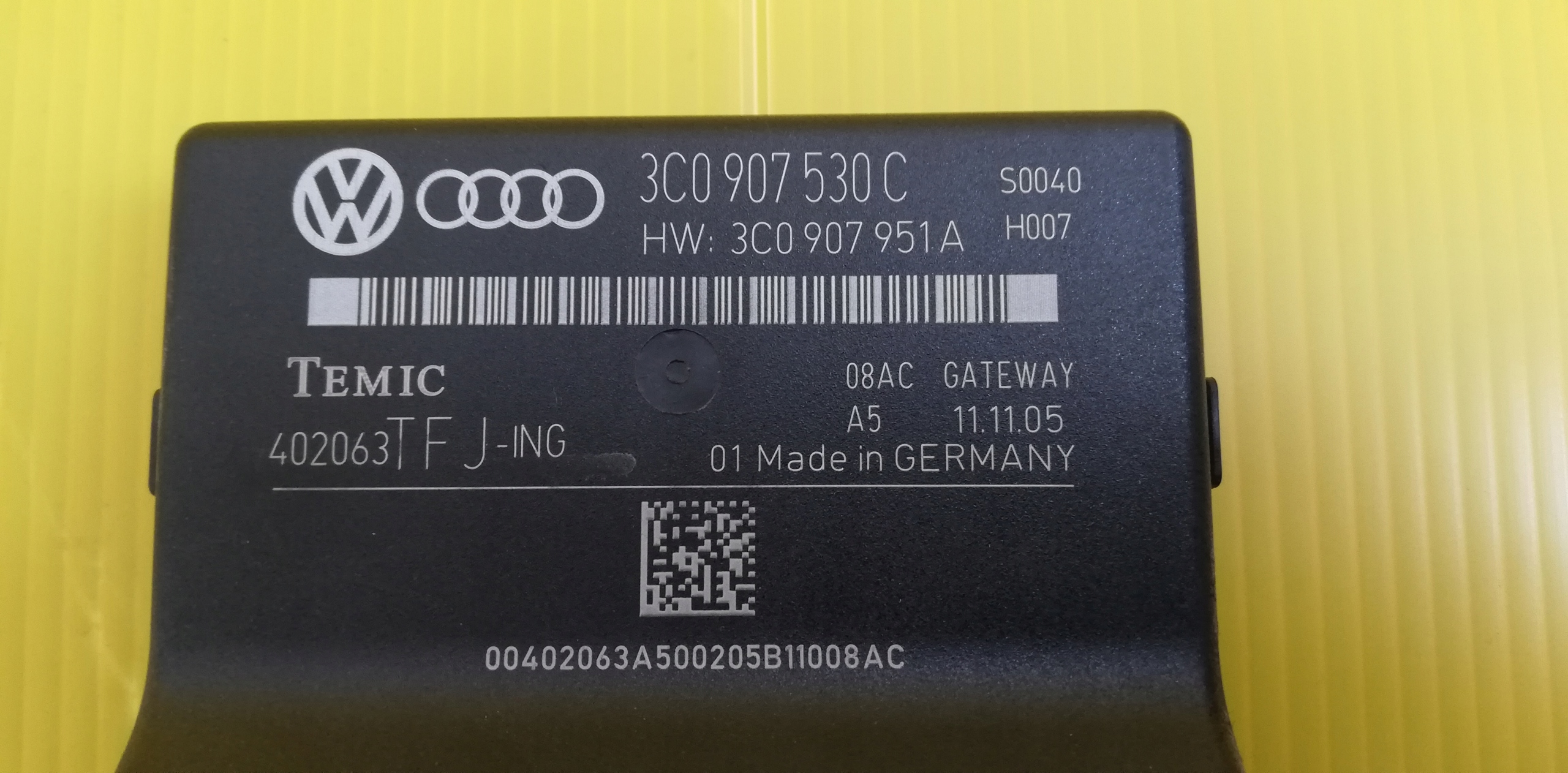 Moduł sterownik Gateway VW 3C0907530C Producent części Volkswagen OE